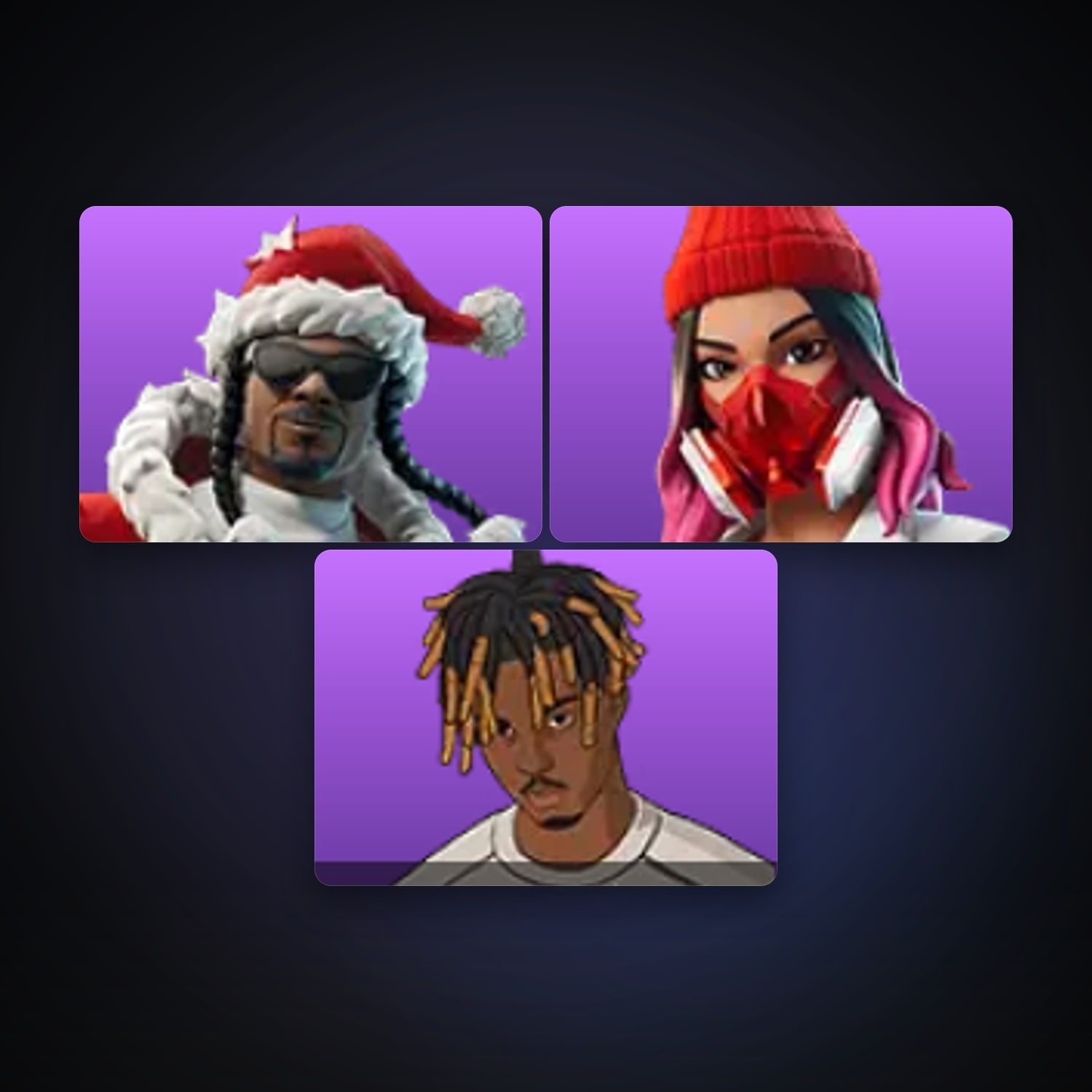Fortnite locker — 3 skins — 200 V-Bucks — lvl 98 — HabibiAccounts