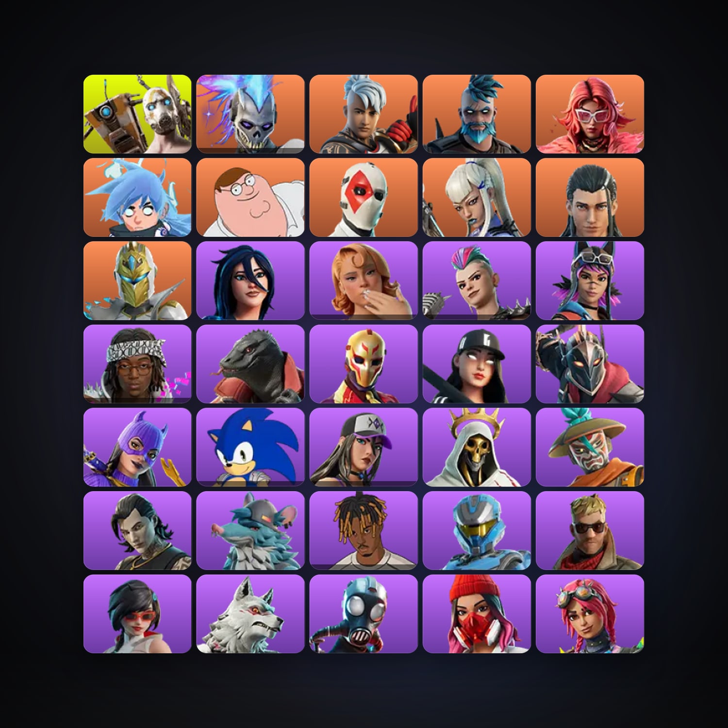 هالحساب فورتنايت، اللوكر مليان 144 سكن، 2.8K فيبوكس، لفل 2580، 209 فوز — HabibiAccounts