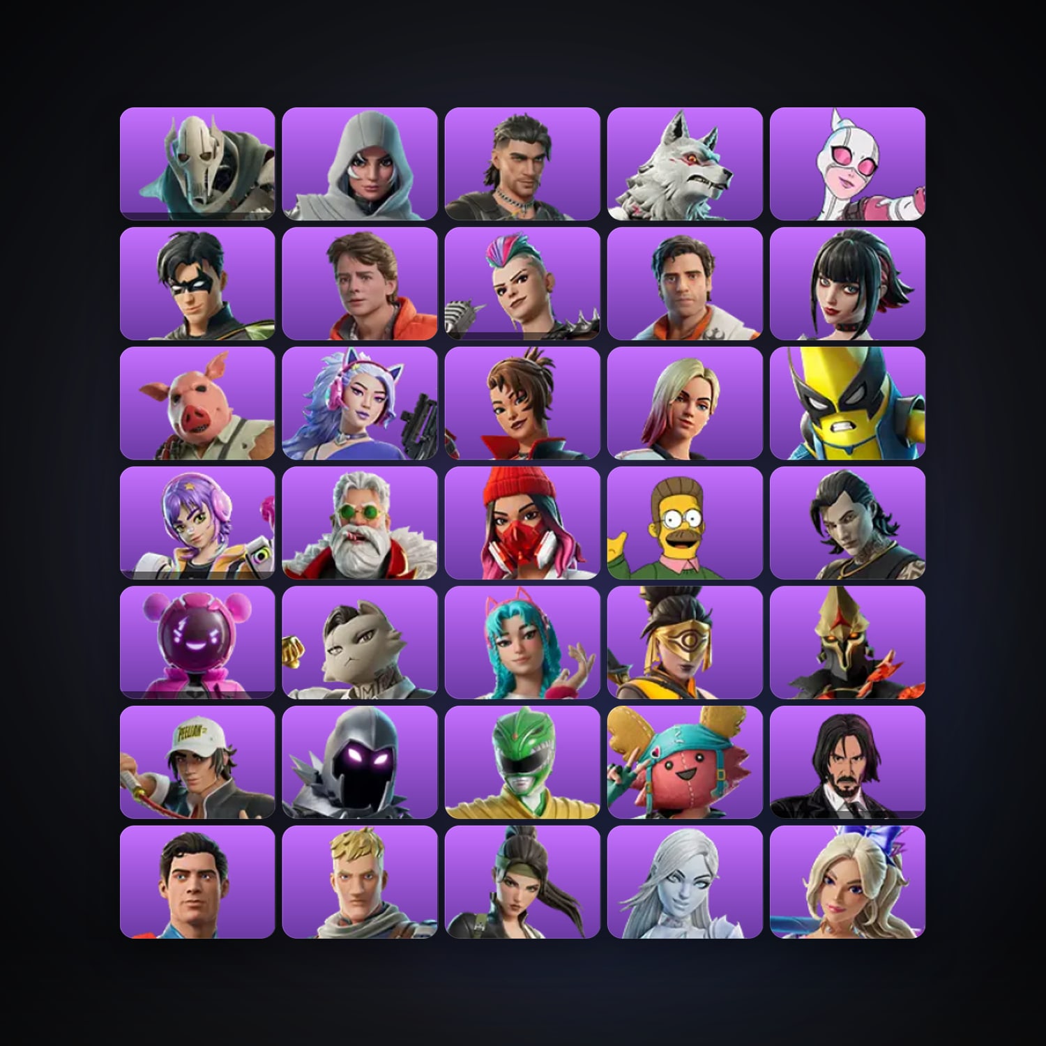 Fortnite locker — 126 skins — 1.4K V-Bucks — lvl 4309 — HabibiAccounts