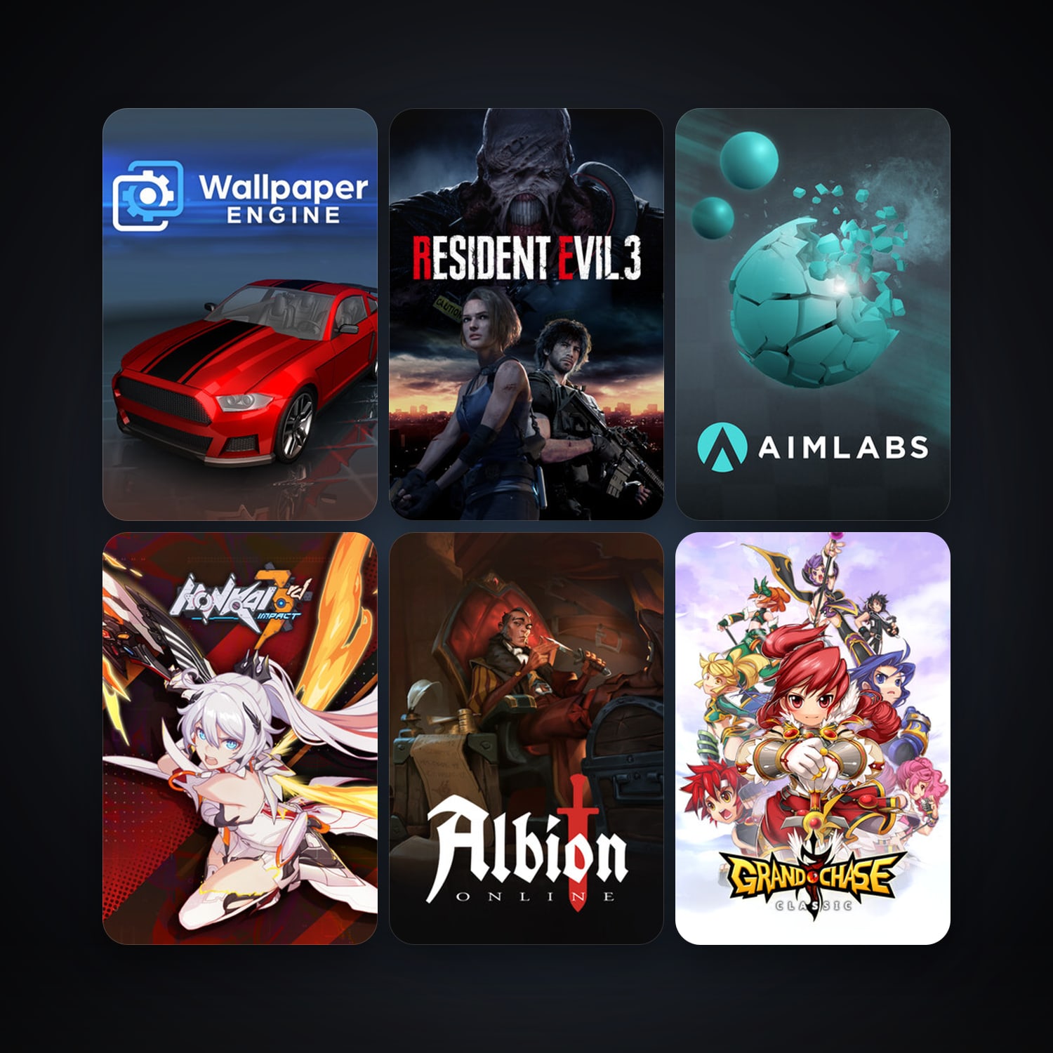 Wallpaper Engine + Aimlabs, 32 games, clean — HabibiAccounts