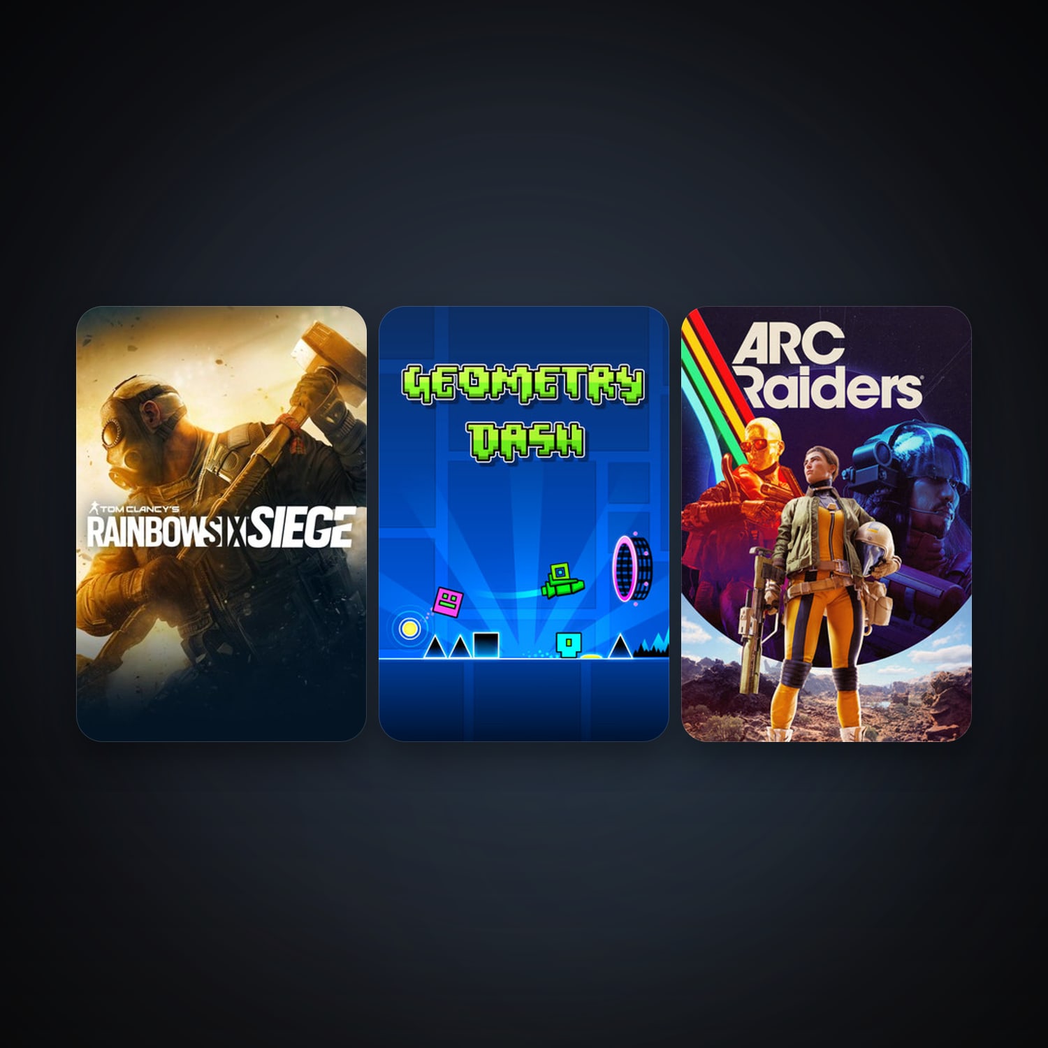 Geometry Dash + Tom Clancy's Rainbow Six Siege, 6 games, clean — HabibiAccounts