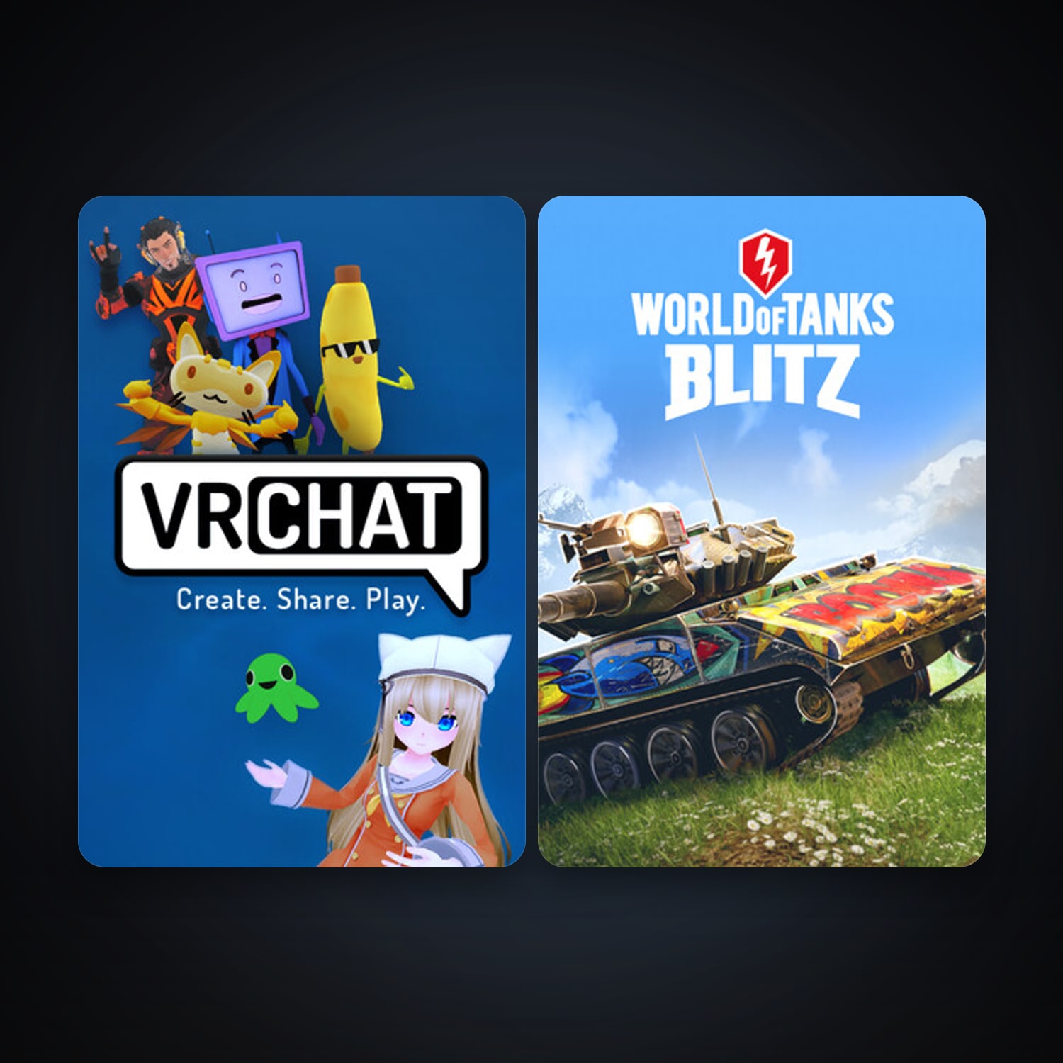 هالحساب ستيم فلين، VRChat وWorld of Tanks Blitz، 4 لعبة، صامد واضح — HabibiAccounts