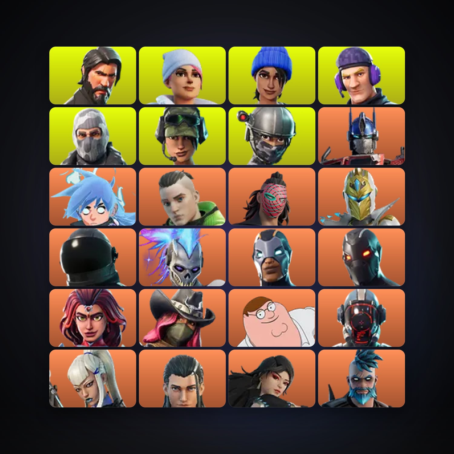 Fortnite | 102 Skins | Level 2108 | 639 Wins — HabibiAccounts
