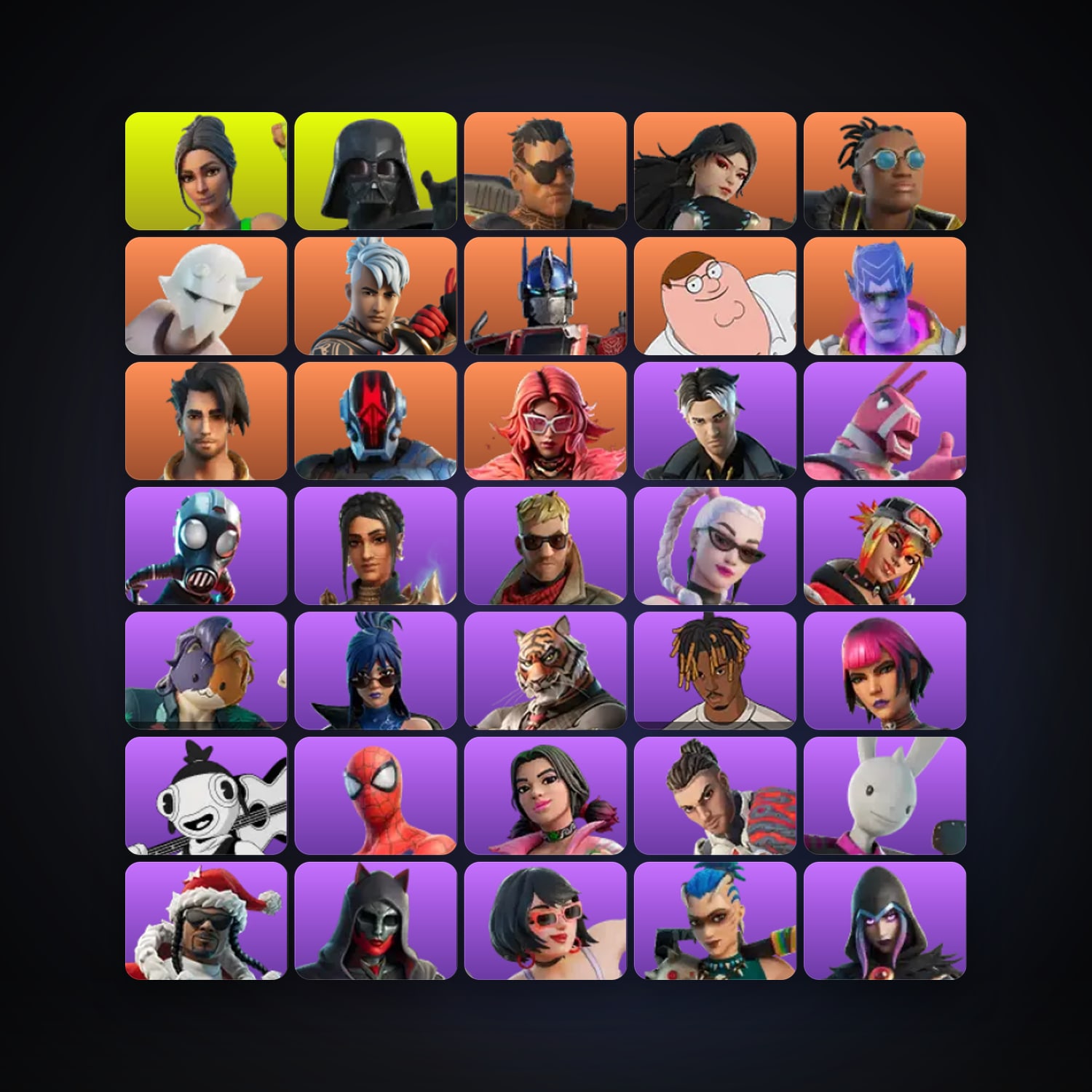 Fortnite locker — 68 skins — 350 V-Bucks — lvl 3244 — HabibiAccounts