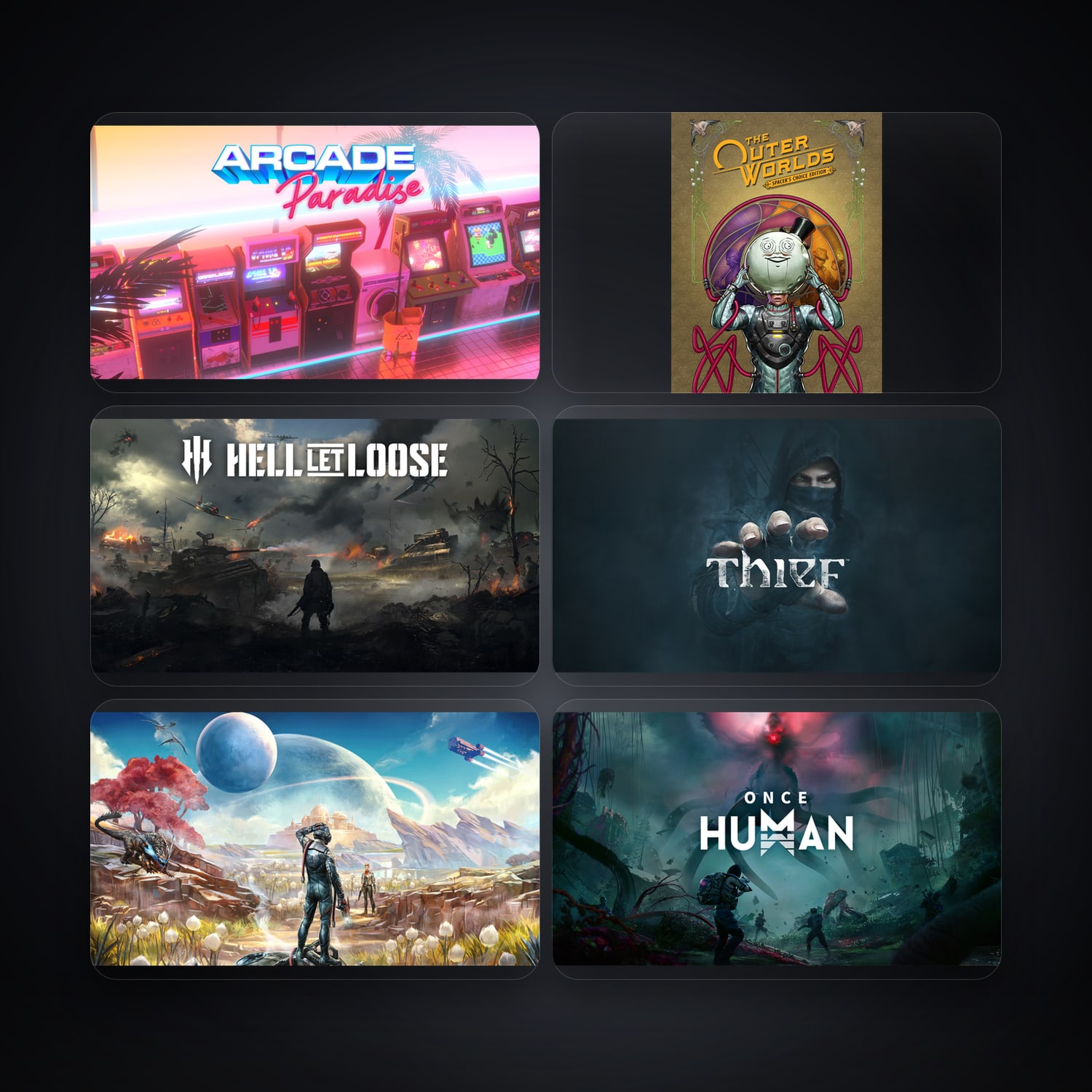 هالحساب إبك فيه Arcade Paradise وThe Outer Worlds: Spacer's Choice Edition، BR، 7 ألعاب — HabibiAccounts