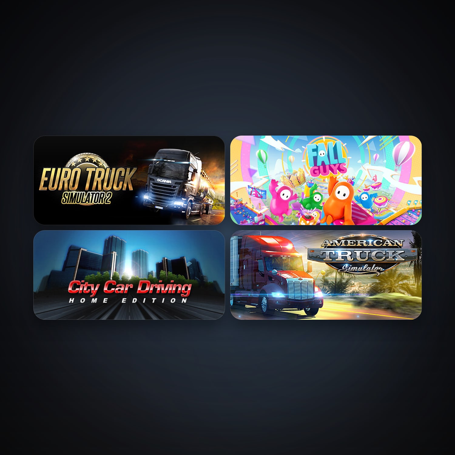 هالحساب ستيم فلين، Euro Truck Simulator 2 وAmerican Truck Simulator، 4 لعبة، صامد واضح — HabibiAccounts