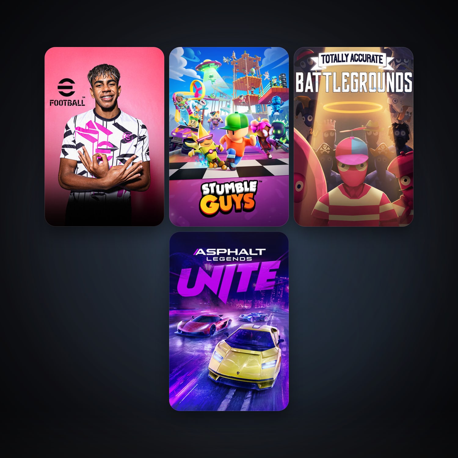 Totally Accurate Battlegrounds + eFootball 2024, 25 games, clean — HabibiAccounts