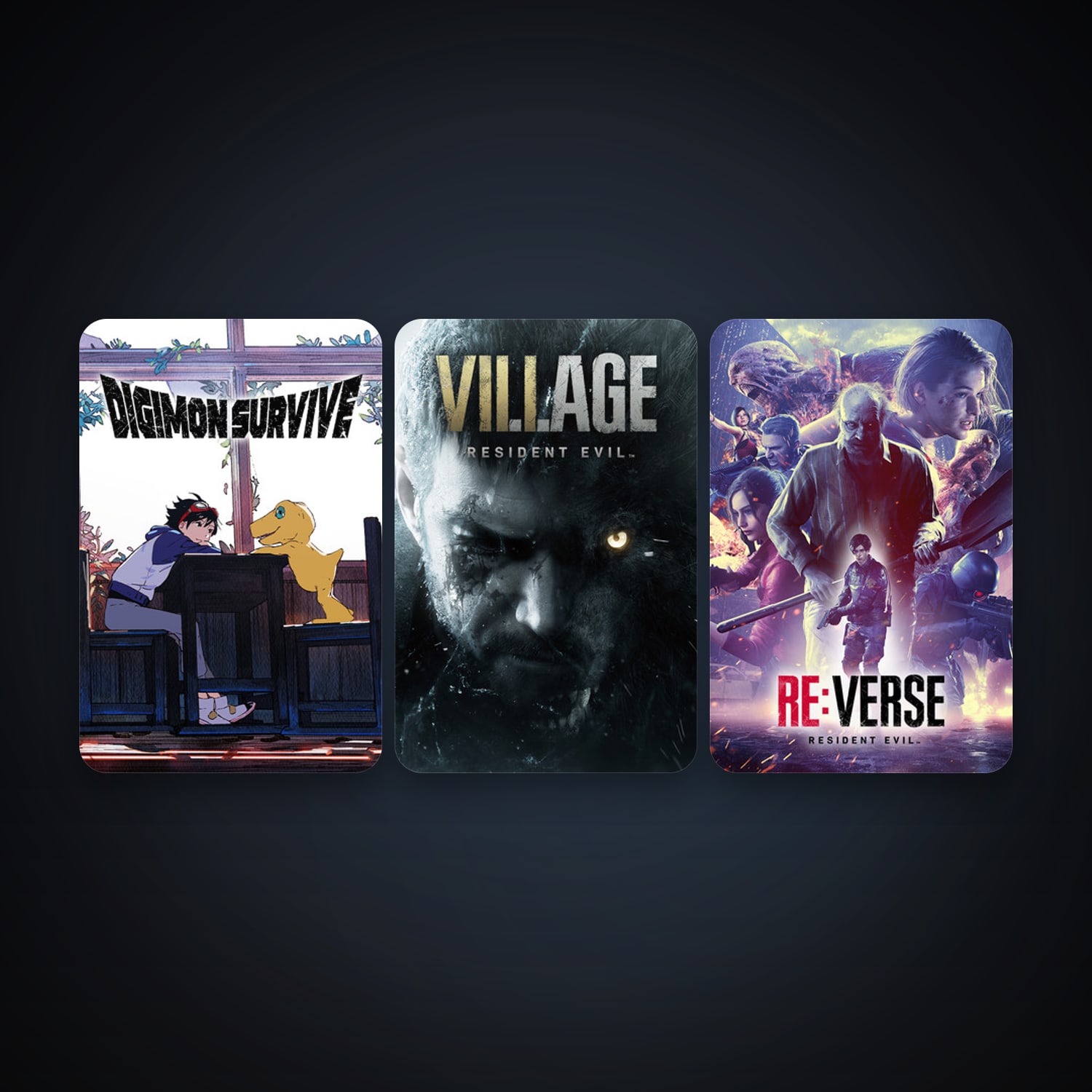 Digimon Survive + Resident Evil Village , 4 games, clean — HabibiAccounts