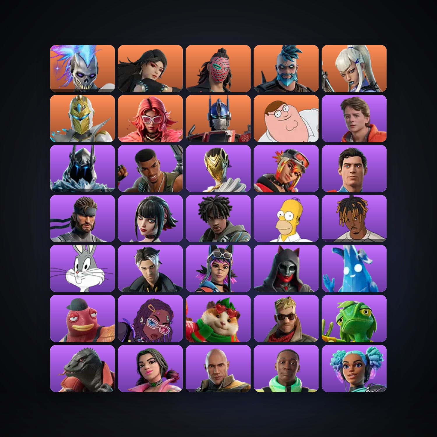 Fortnite locker — 93 skins — 1.6K V-Bucks — lvl 3285 — HabibiAccounts