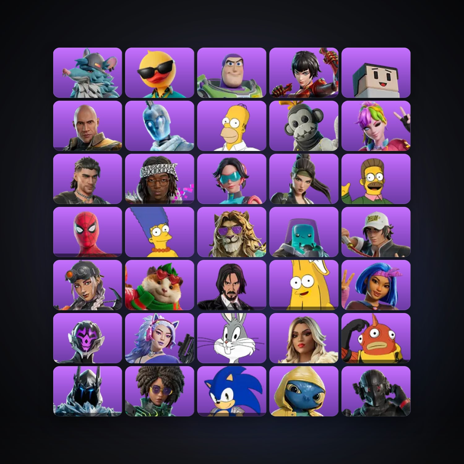 Fortnite locker — 49 skins — 700 V-Bucks — lvl 499 — HabibiAccounts