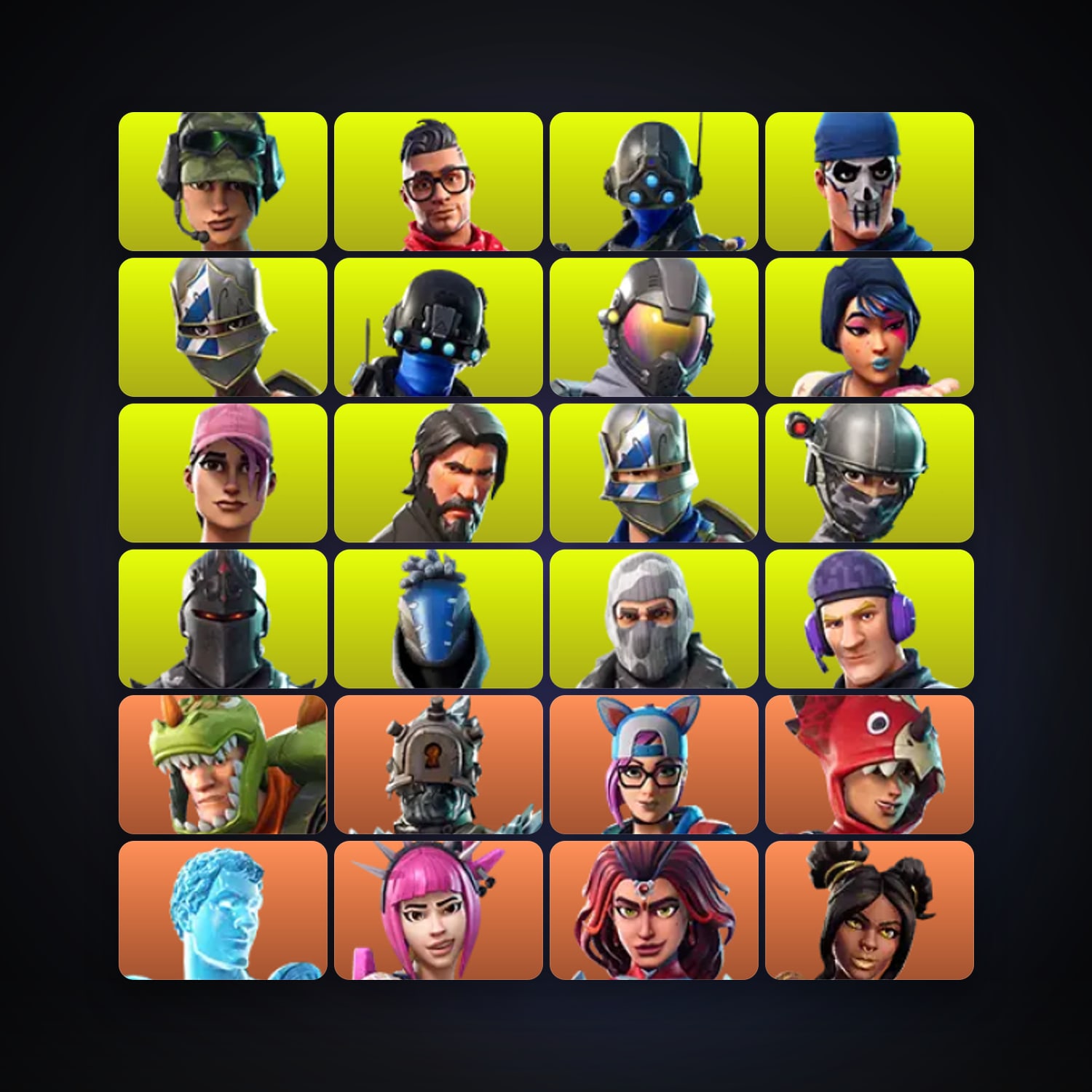 هالحساب فورتنايت، اللوكر مليان 204 سكن، 300 فيبوكس، لفل 1931، 768 فوز — HabibiAccounts