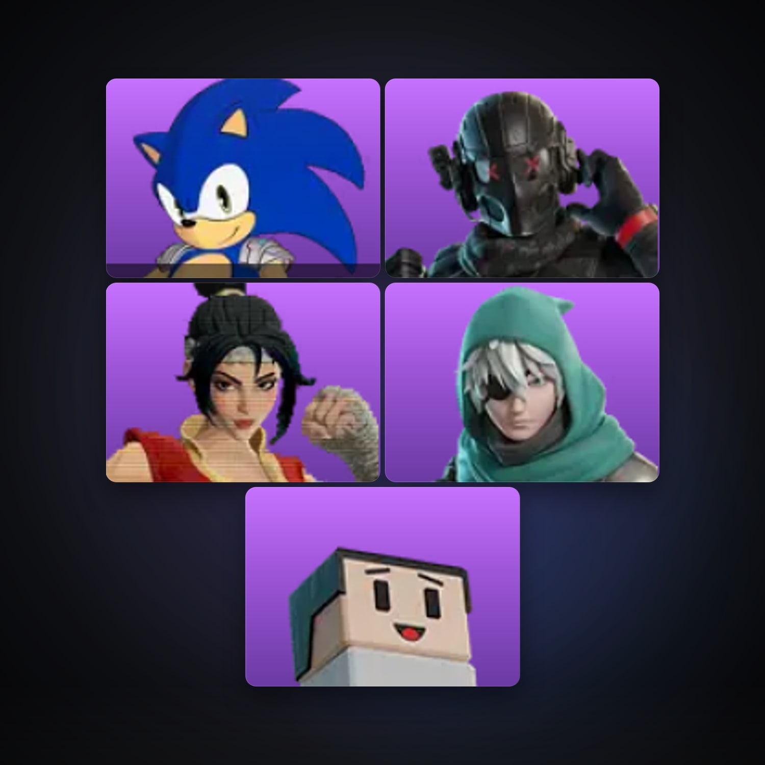 Fortnite locker — 5 skins — 350 V-Bucks — lvl 62 — HabibiAccounts
