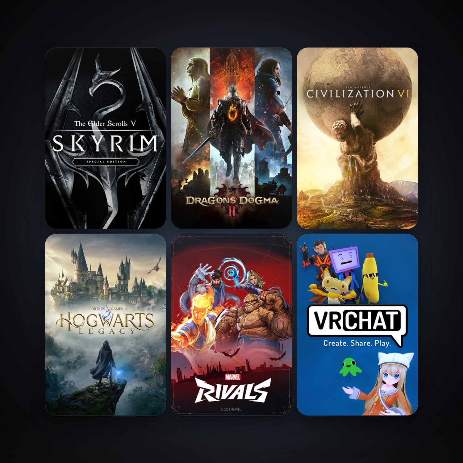 Sid Meier's Civilization VI + VRChat, 15 games, clean — HabibiAccounts