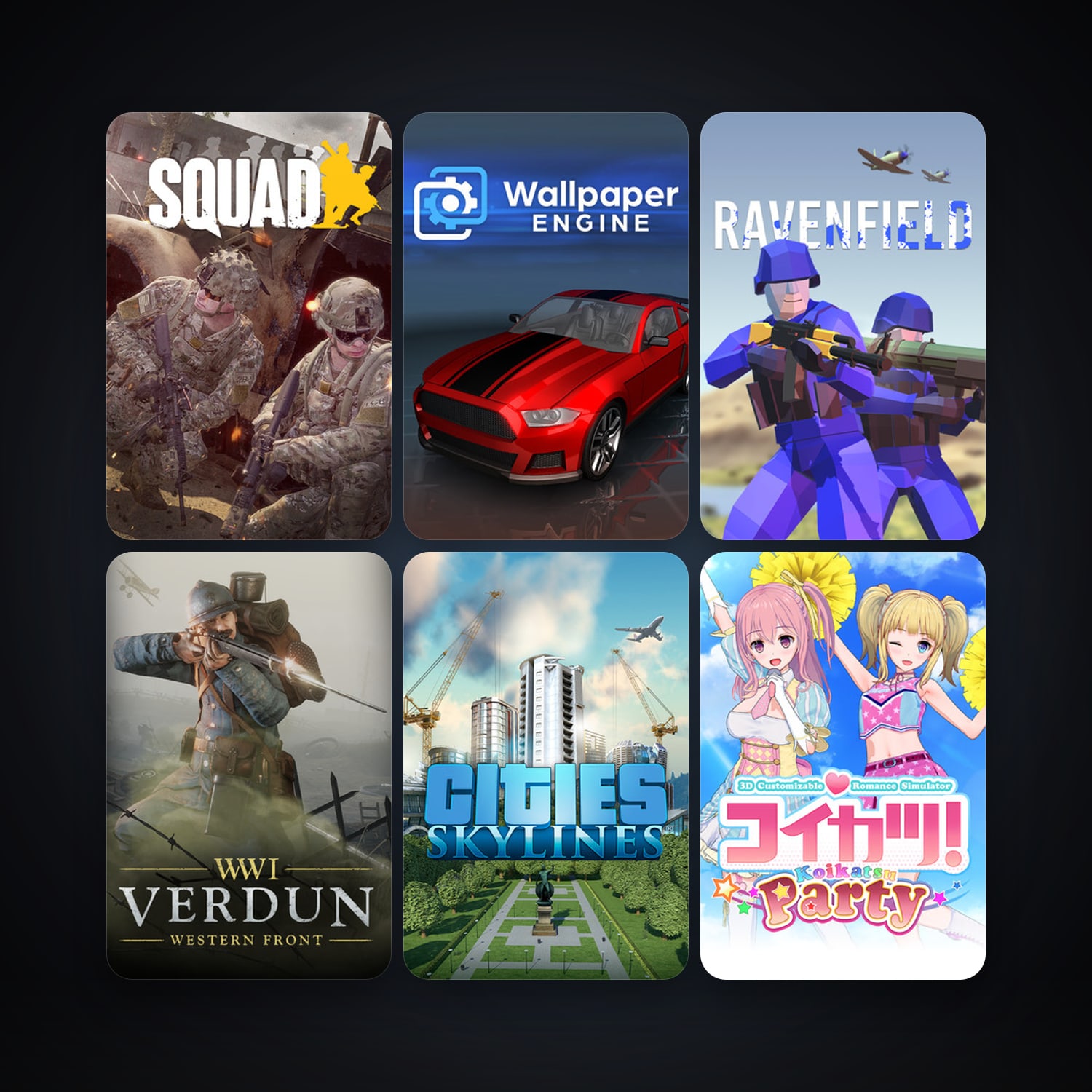 Verdun + Cities: Skylines, 141 games, Steam 10, clean — HabibiAccounts