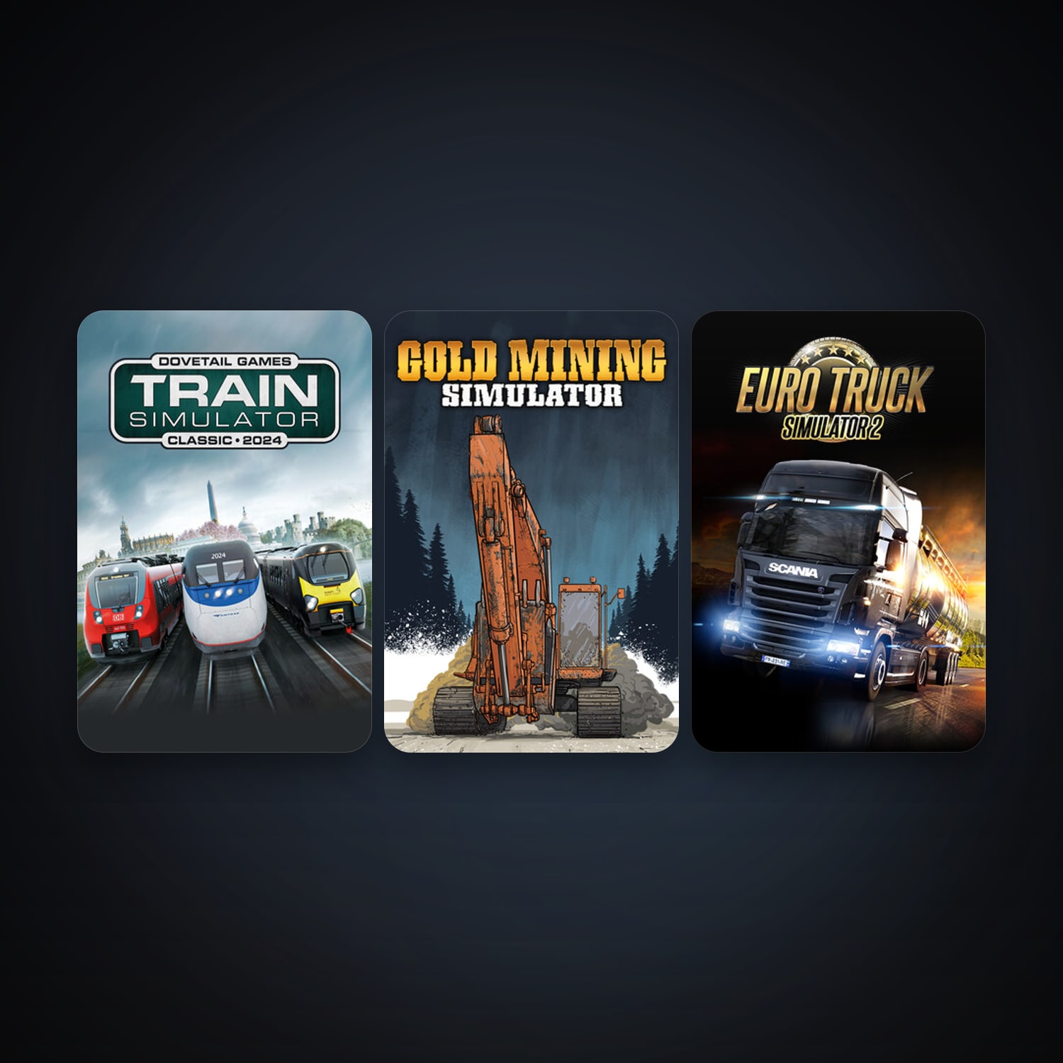 Train Simulator Classic + Euro Truck Simulator 2, 10 games, clean — HabibiAccounts