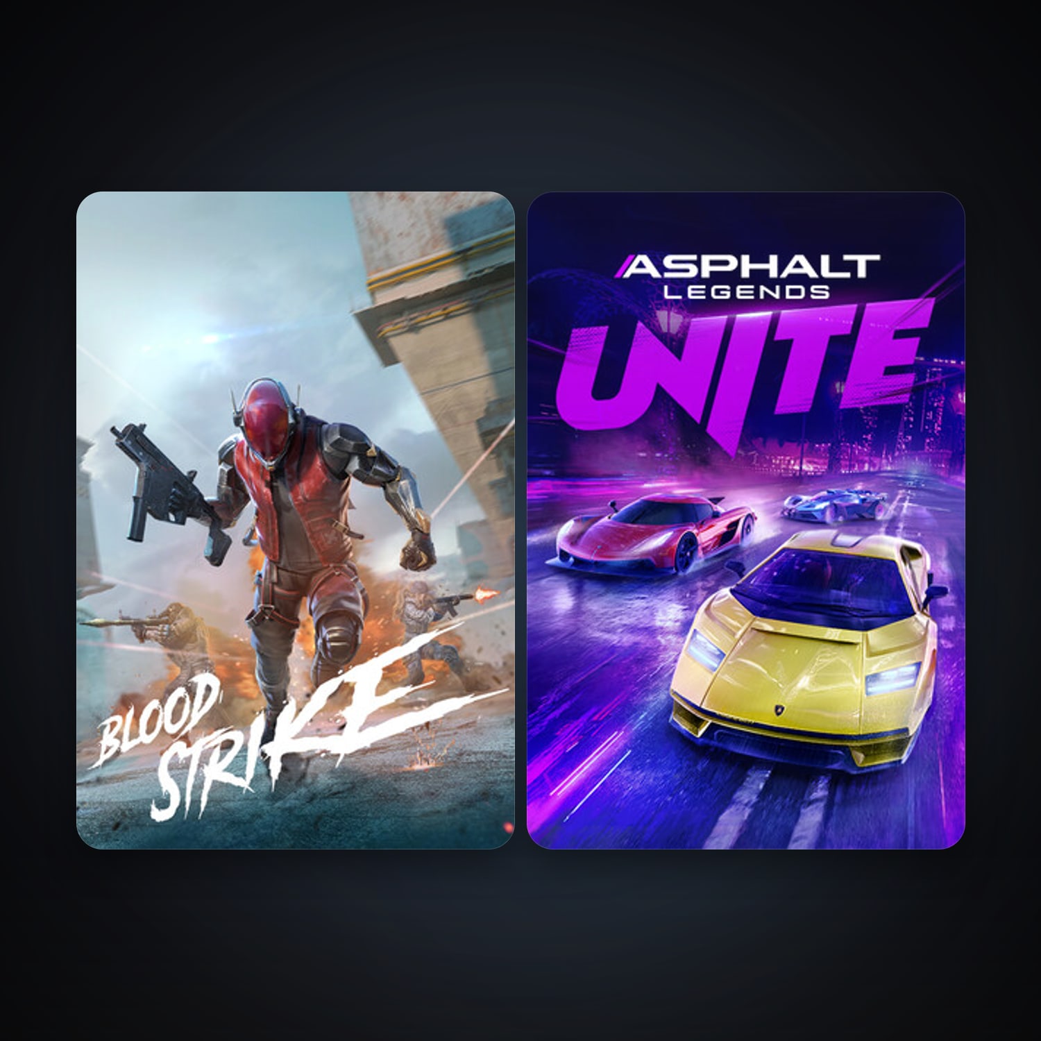Asphalt Legends Unite + Blood Strike, 6 games, clean — HabibiAccounts