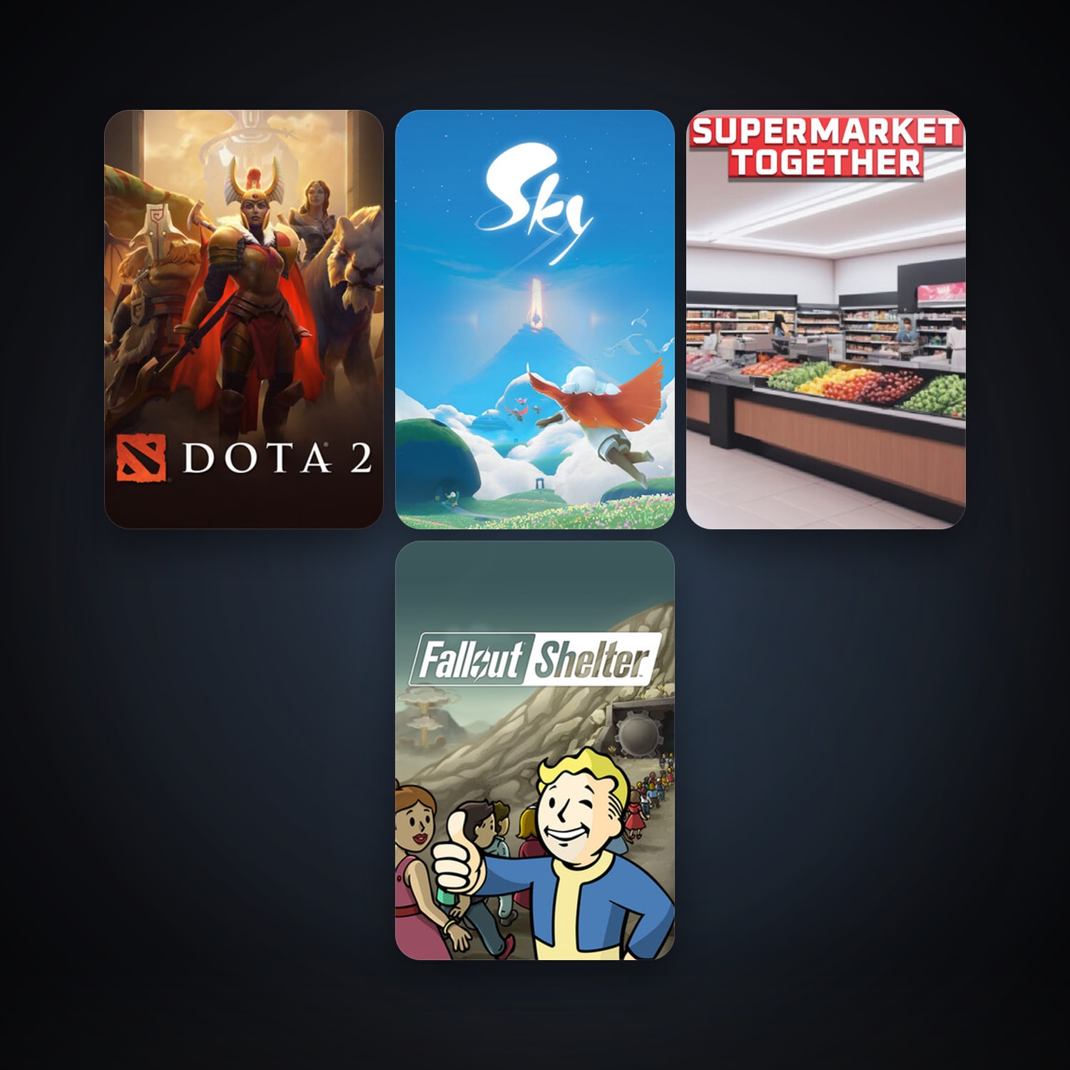 Dota 2 + Fallout Shelter, 6 games, clean — HabibiAccounts