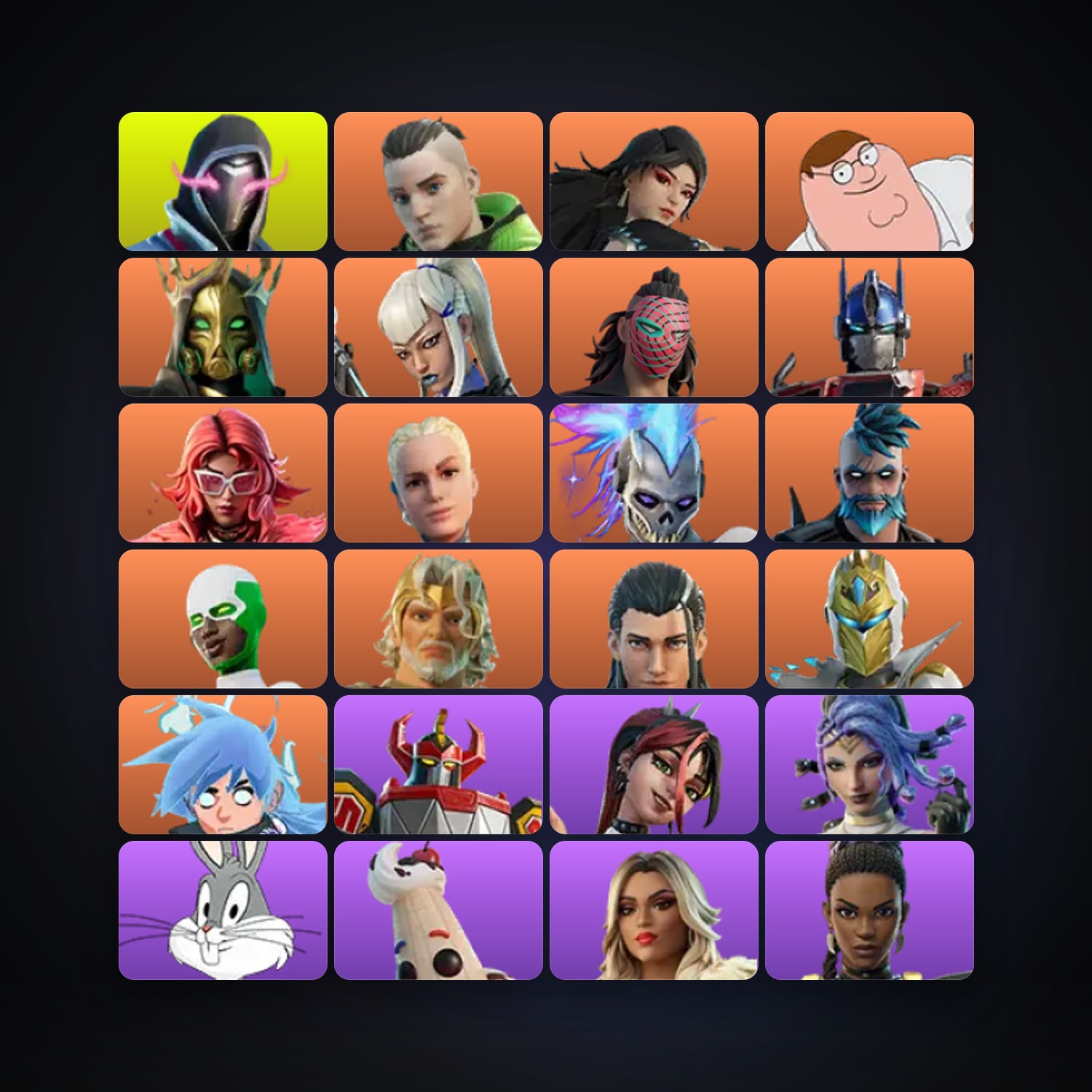 Fortnite locker — 186 skins — 3.3K V-Bucks — lvl 3804 — HabibiAccounts