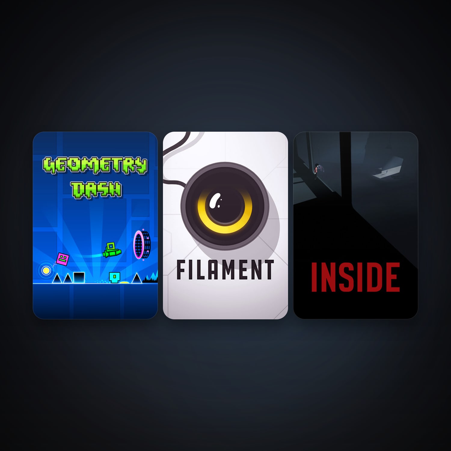 INSIDE + Geometry Dash, 6 games, clean — HabibiAccounts