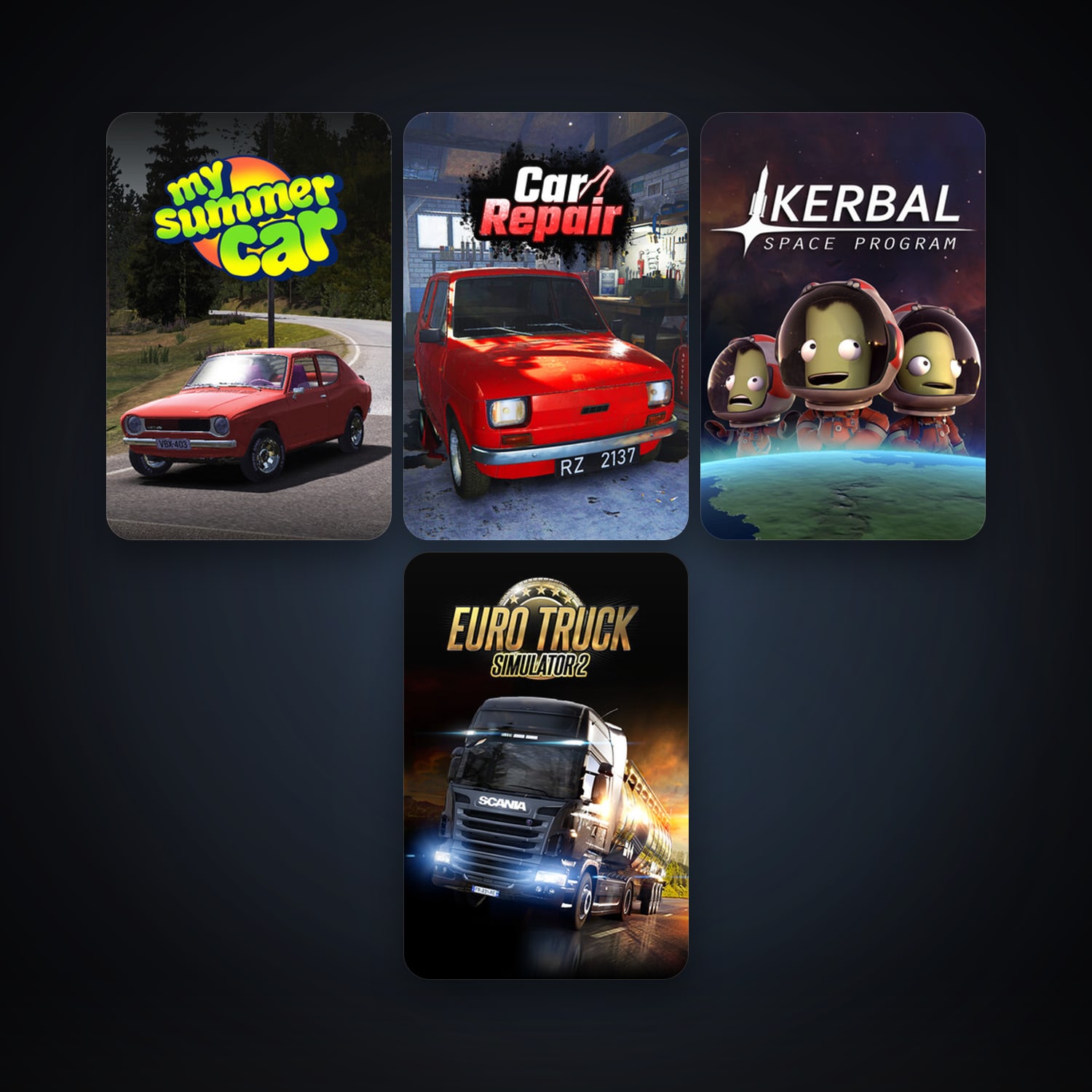 هالحساب ستيم فلين، Kerbal Space Program وEuro Truck Simulator 2، 6 لعبة، صامد واضح — HabibiAccounts
