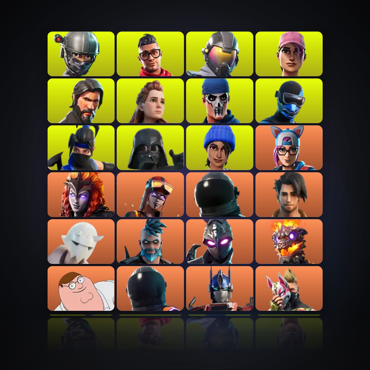 فورتنايت | 353 سكن | 2.9K فيبوكس | لفل 2552 | 409 فوز — HabibiAccounts