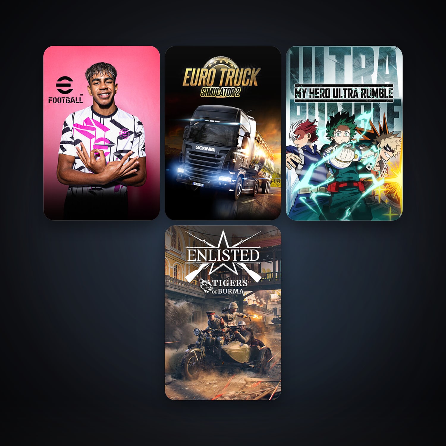 Euro Truck Simulator 2 + MY HERO ULTRA RUMBLE, 13 games, clean — HabibiAccounts