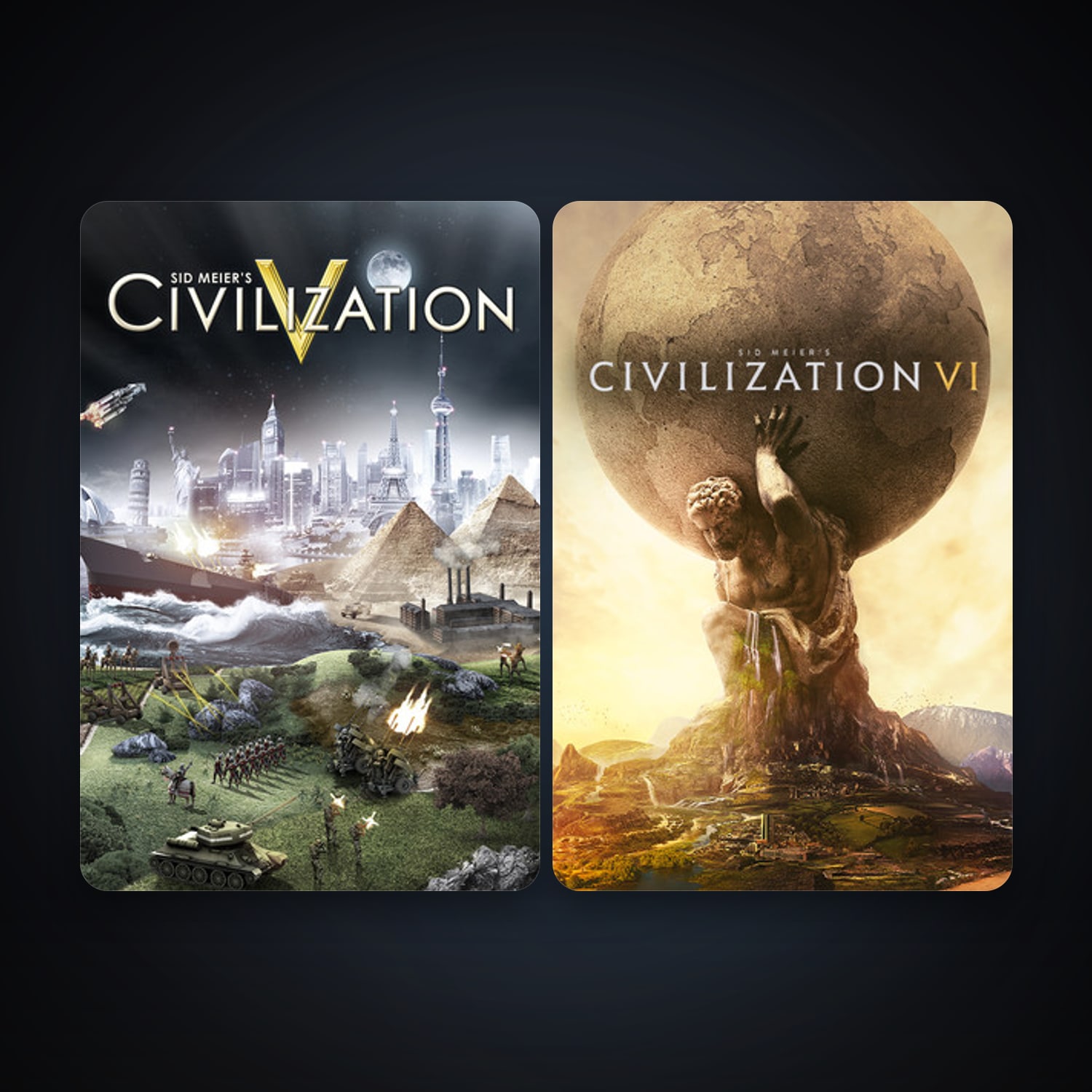 Sid Meier's Civilization V + Sid Meier's Civilization VI, 3 games, clean — HabibiAccounts