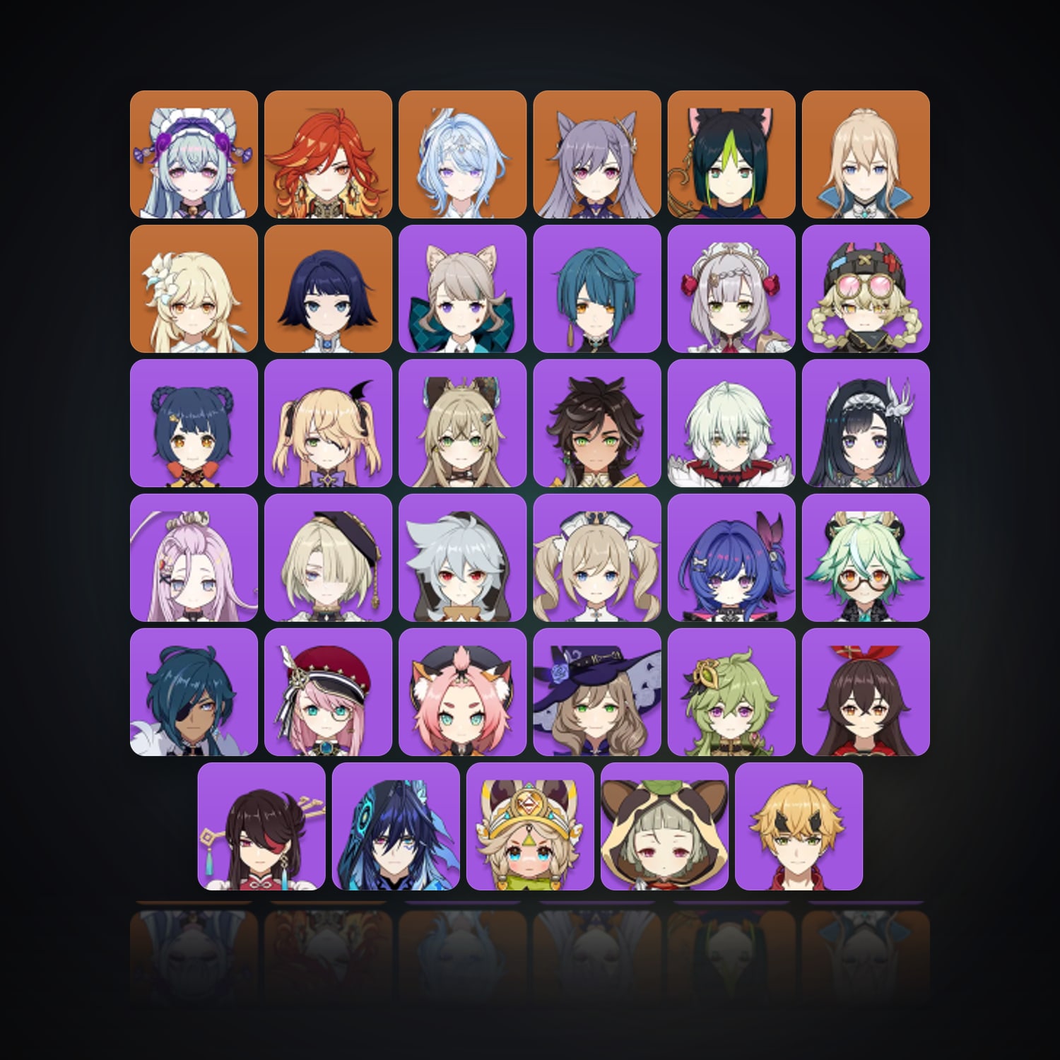 جينشن إمباكت | AR 55 | 37 شخصية | 6× 5★ — HabibiAccounts