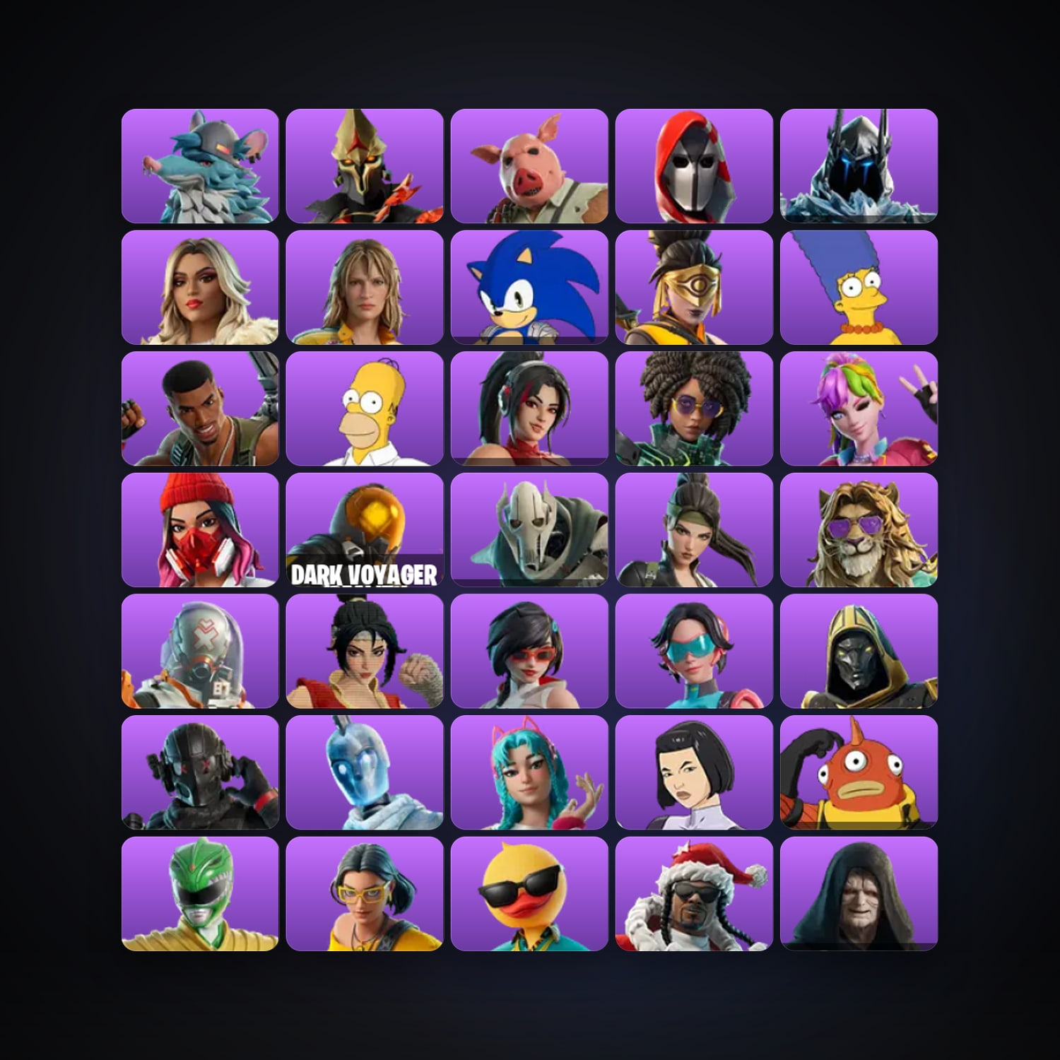Fortnite locker — 80 skins — 550 V-Bucks — lvl 2156 — HabibiAccounts