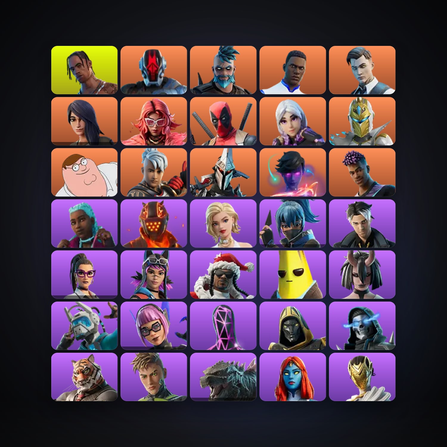 Fortnite locker — 139 skins — 3.3K V-Bucks — lvl 1808 — HabibiAccounts