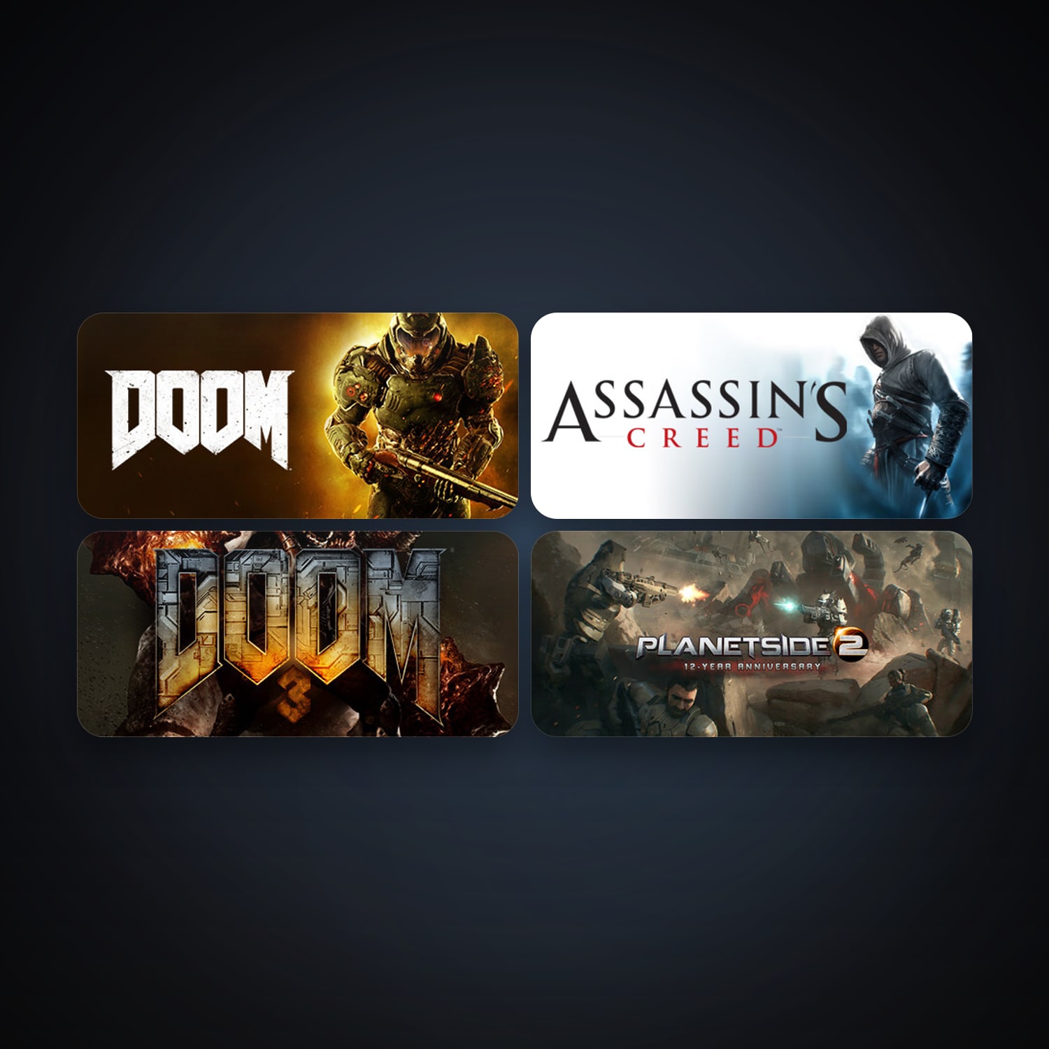 Assassin's Creed: Director's Cut Edition + Doom 3: BFG Edition, 9 games, clean — HabibiAccounts