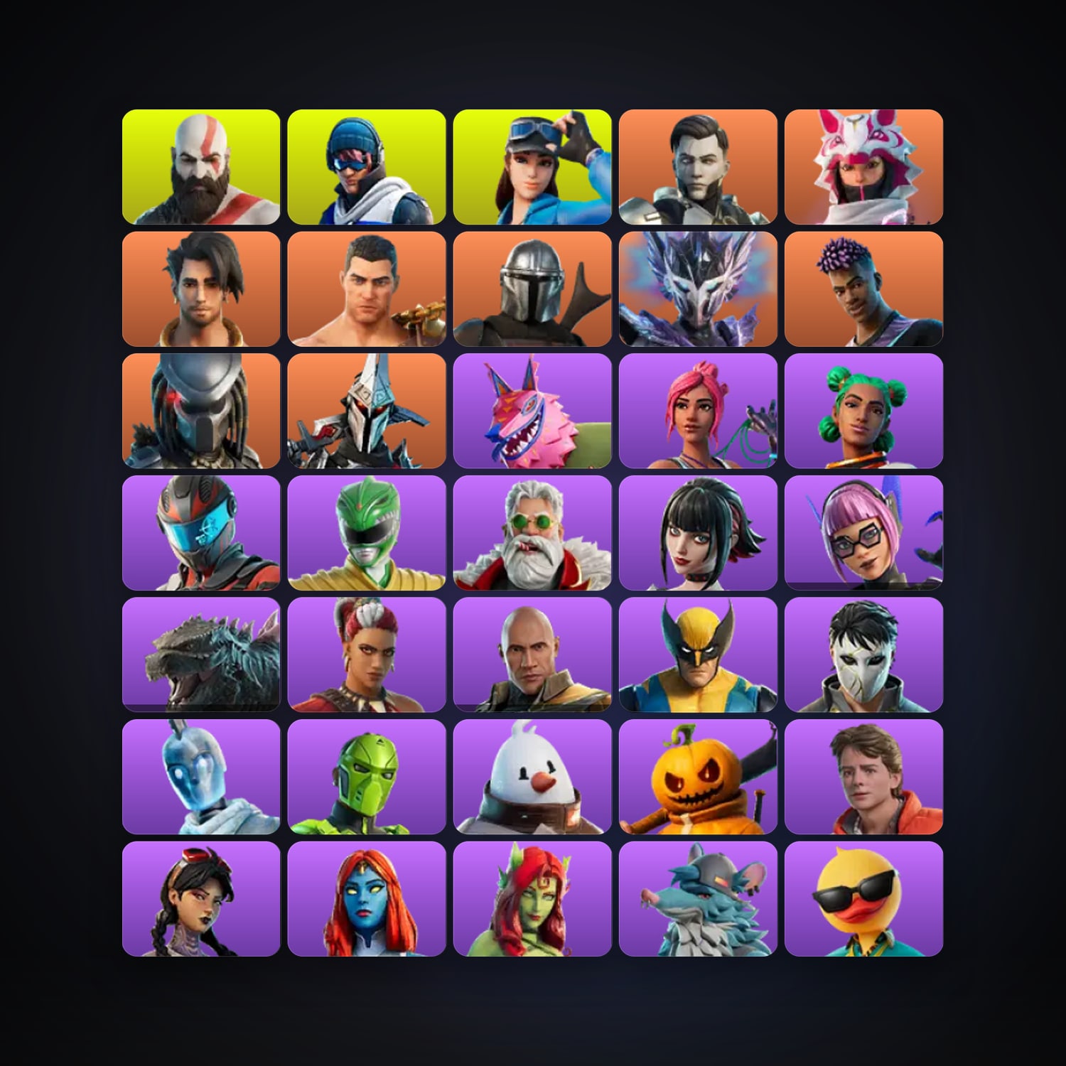 Fortnite locker — 159 skins — 200 V-Bucks — lvl 2974 — HabibiAccounts