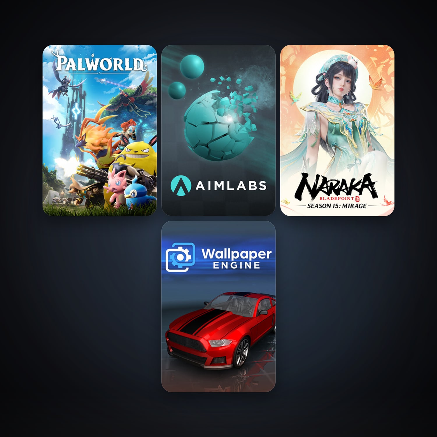 Wallpaper Engine + Aimlabs, 17 games, clean — HabibiAccounts