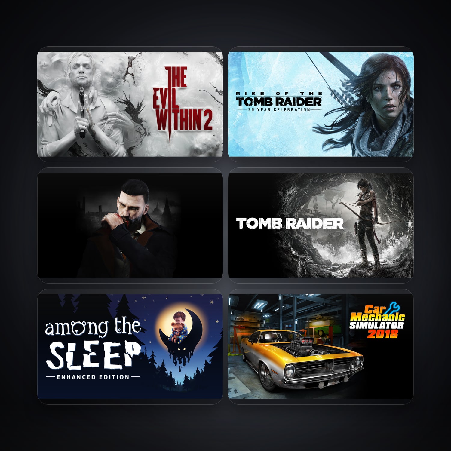 هالحساب إبك فيه The Evil Within 2 وRise of the Tomb Raider: 20 Year Celebration، LK، 120 ألعاب — HabibiAccounts