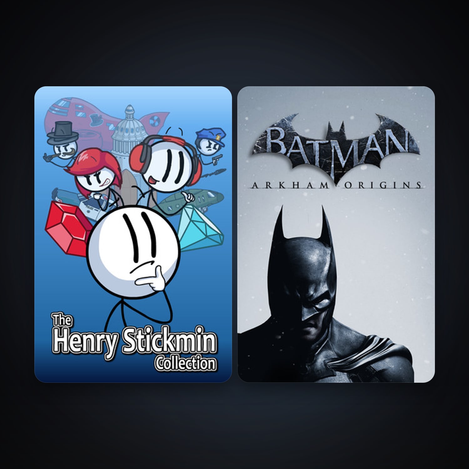 Batman: Arkham Origins + The Henry Stickmin Collection, 4 games, clean — HabibiAccounts
