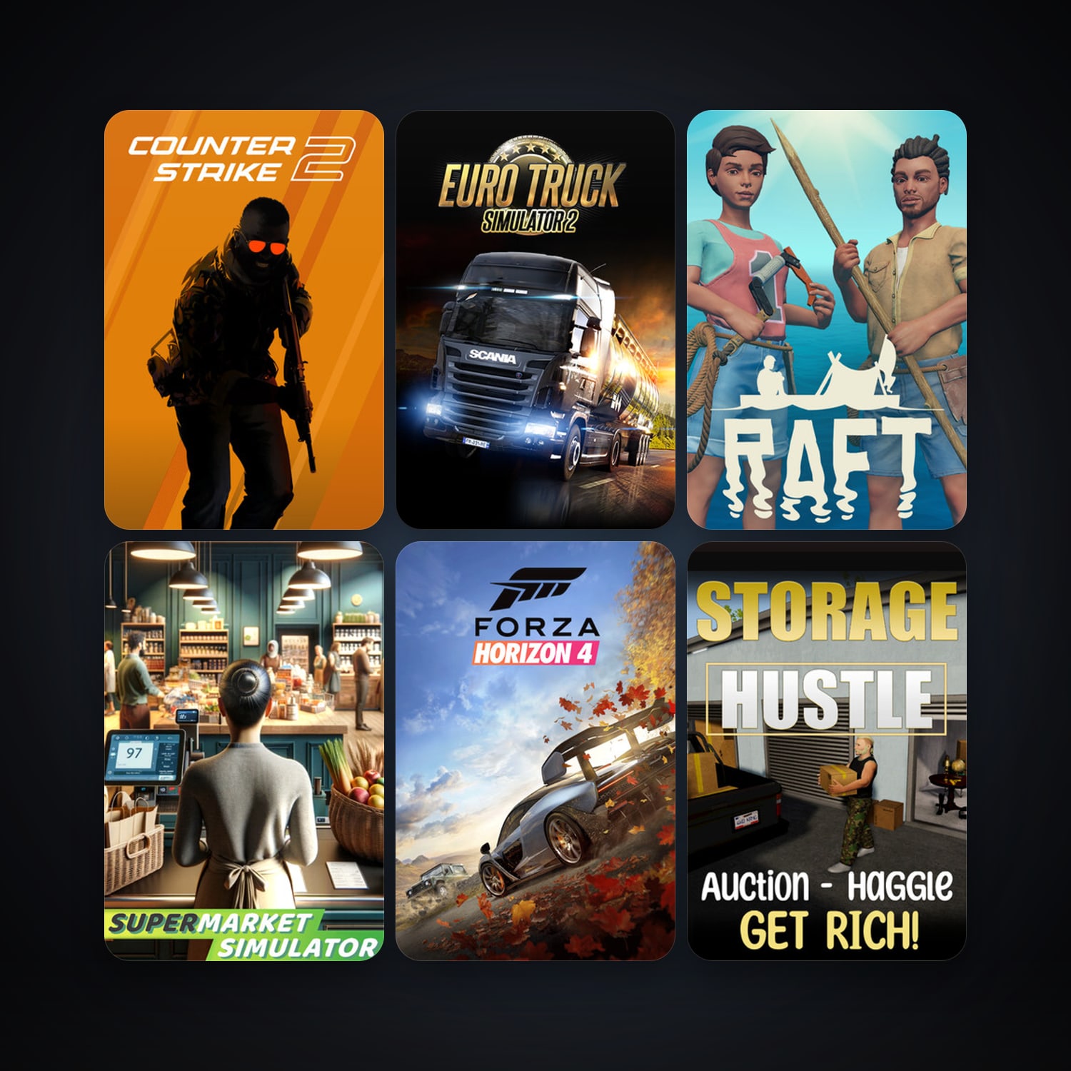 CS2 Prime + Euro Truck Simulator 2, 18 games, clean — HabibiAccounts