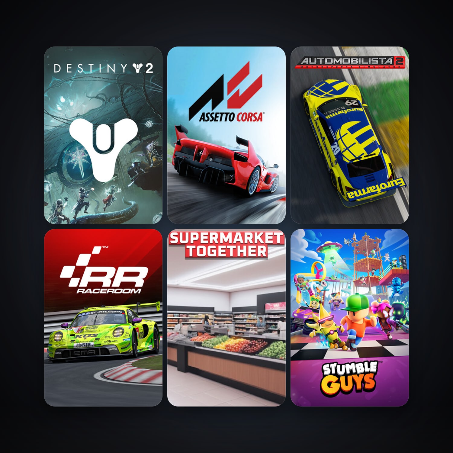 RaceRoom Racing Experience + Assetto Corsa, 24 games, clean — HabibiAccounts