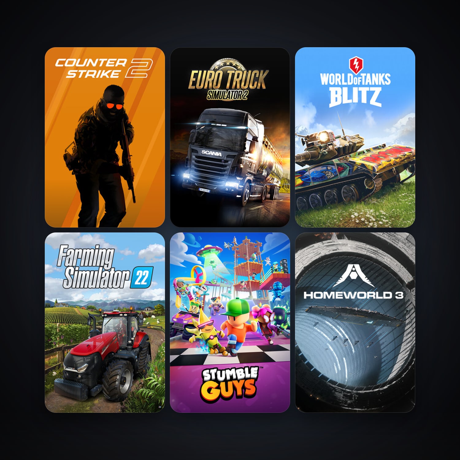 CS2 Prime + Euro Truck Simulator 2, 7 games, Steam 10, clean — HabibiAccounts