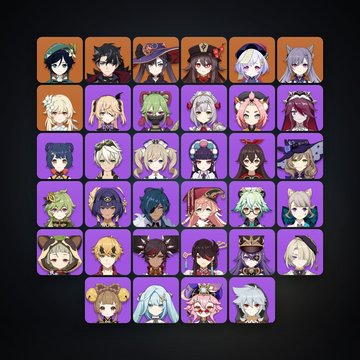 جينشن إمباكت | AR 46 | 34 شخصية | 6× 5★ — HabibiAccounts