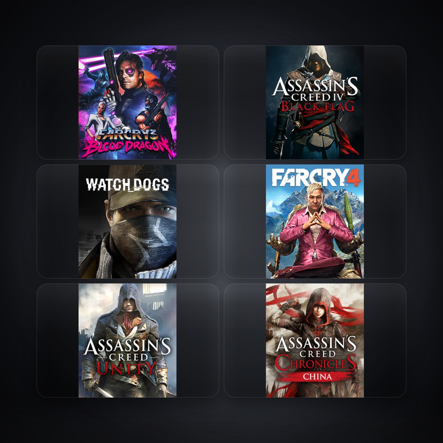 Ubisoft Far Cry 3 Blood Dragon + Assassin’s Creed IV Black Flag — SG — 10 games — HabibiAccounts