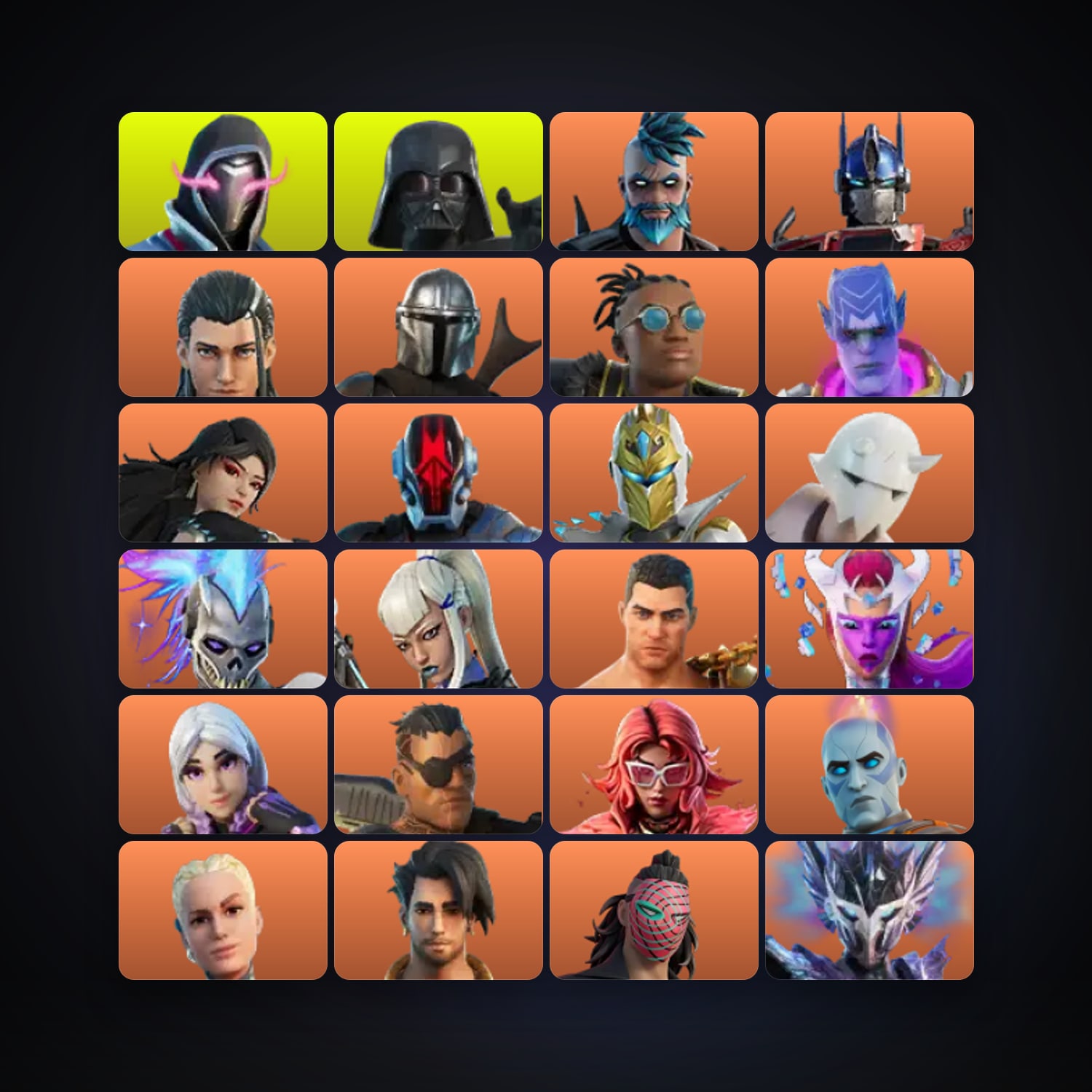 هالحساب فورتنايت، اللوكر مليان 209 سكن، 1.2K فيبوكس، لفل 4205، 477 فوز — HabibiAccounts