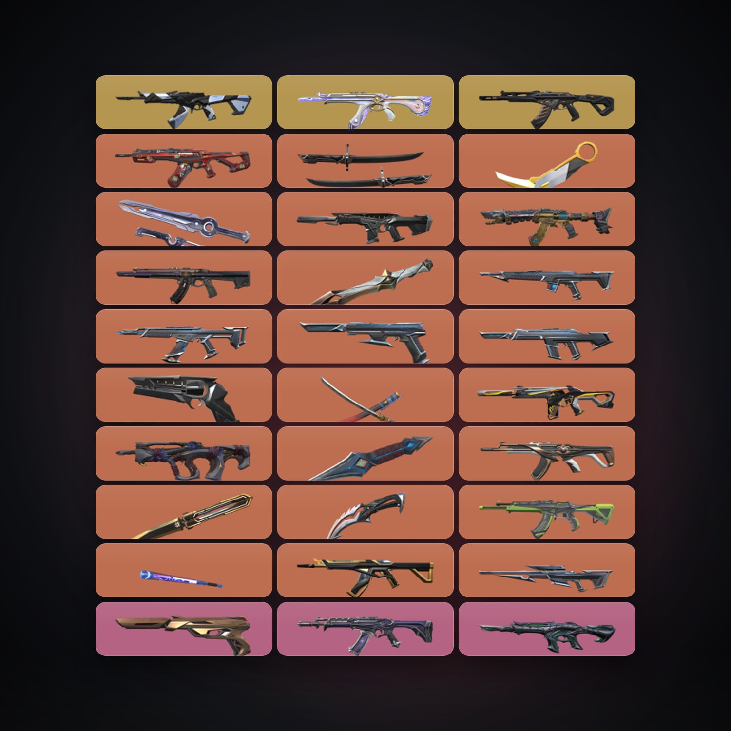 BR Gold 3 locker — 9 knives, 109 skins, lvl 270 — HabibiAccounts