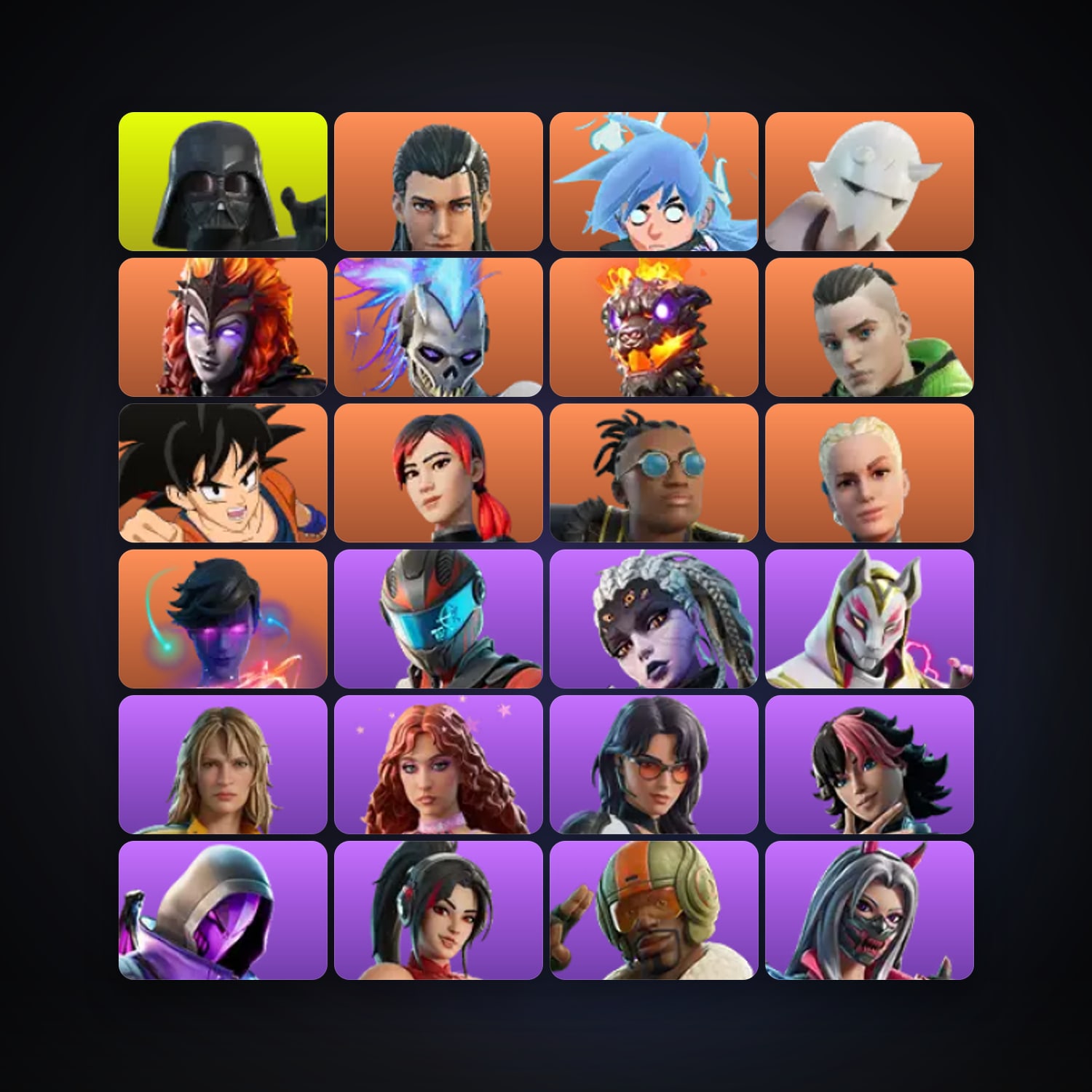 Fortnite locker — 224 skins — 2.1K V-Bucks — lvl 976 — HabibiAccounts