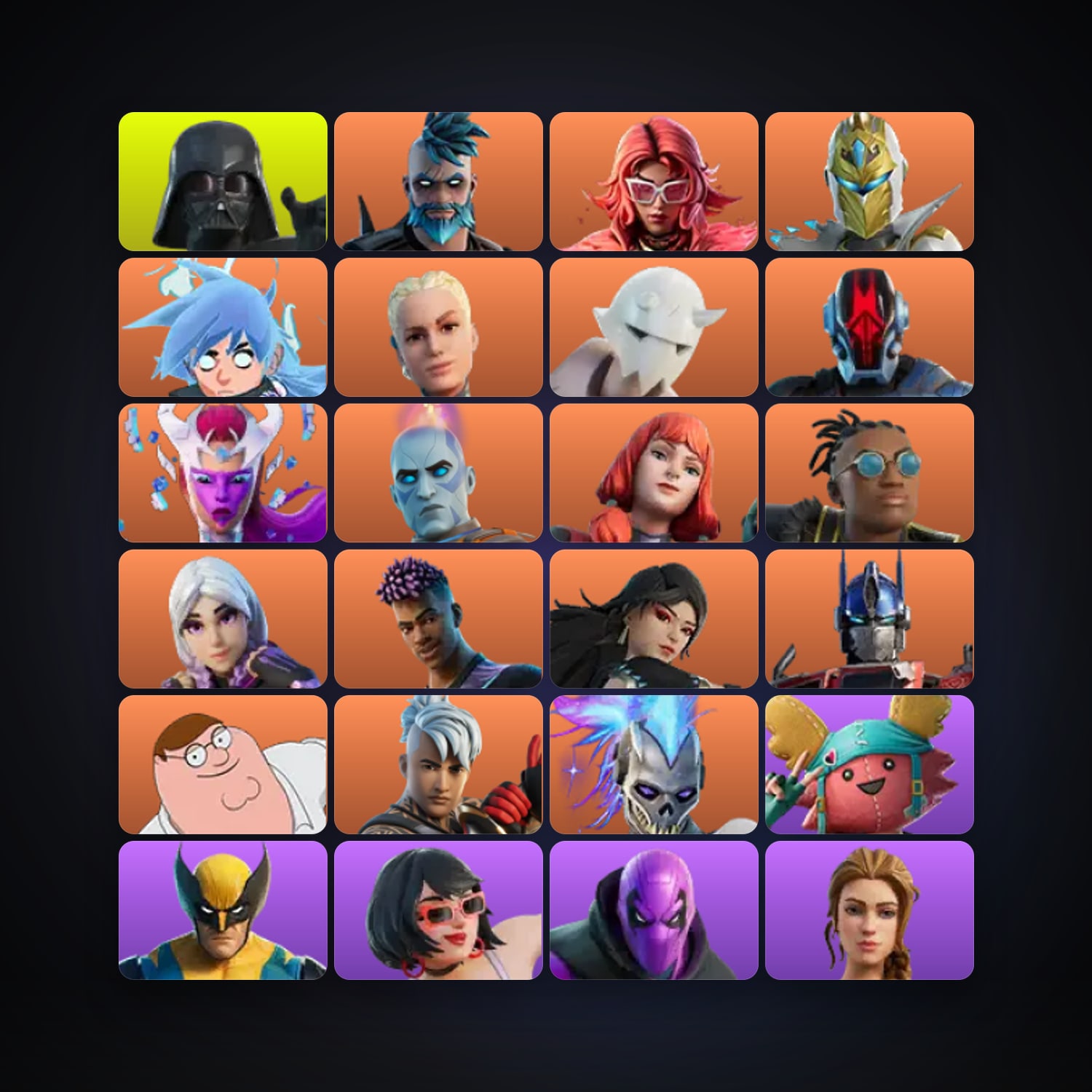 Fortnite locker — 139 skins — 1K V-Bucks — lvl 2122 — HabibiAccounts