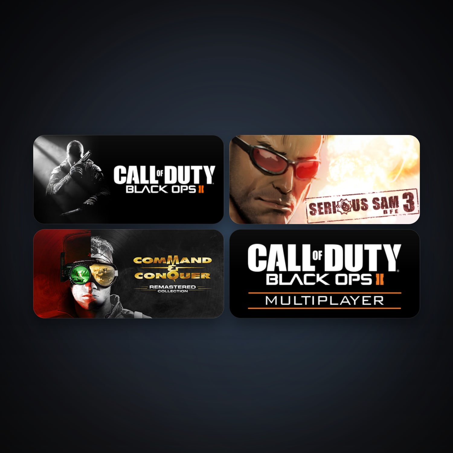 Serious Sam 3: BFE + Call of Duty: Black Ops II, 8 games, clean — HabibiAccounts