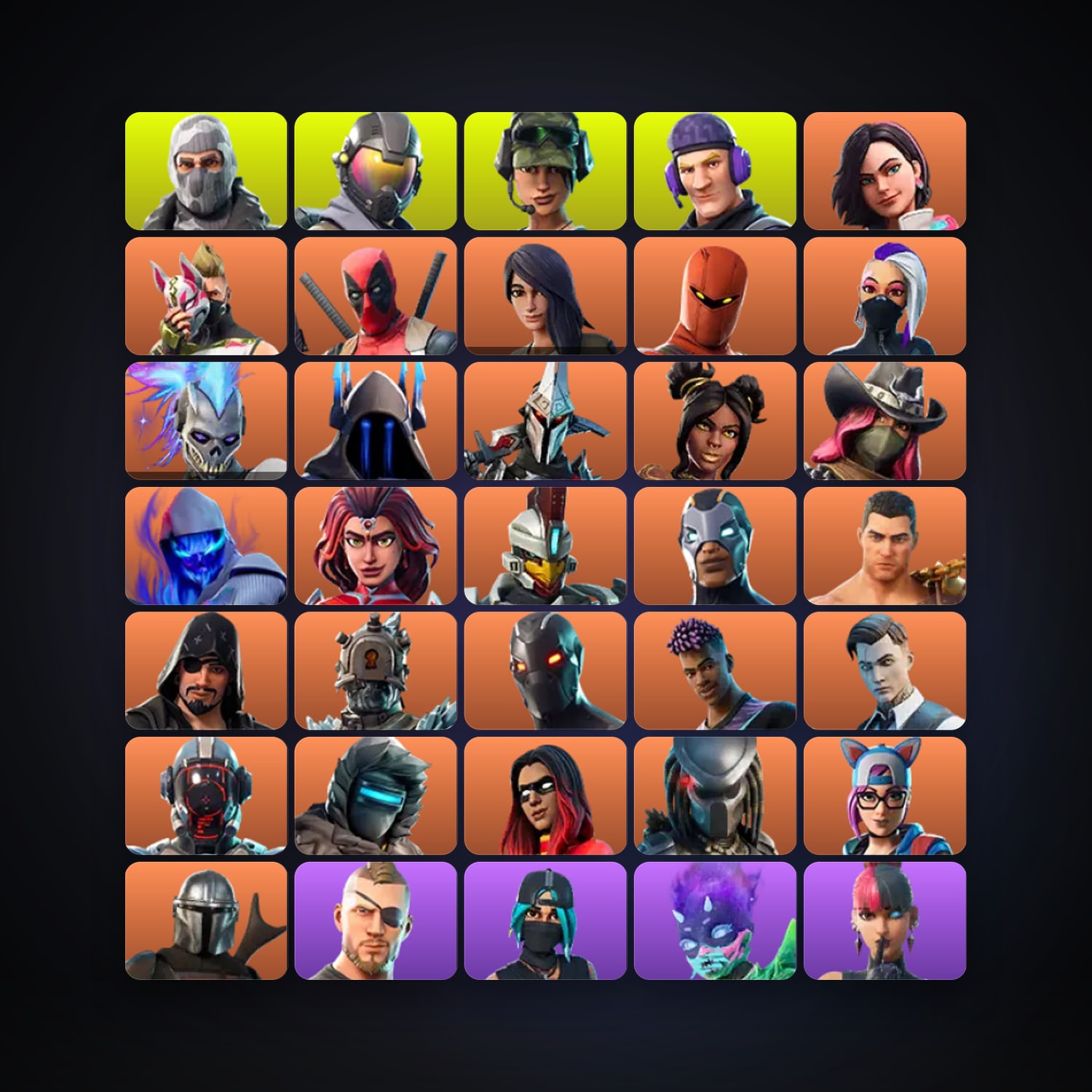 Fortnite locker — 130 skins — 150 V-Bucks — lvl 2208 — HabibiAccounts