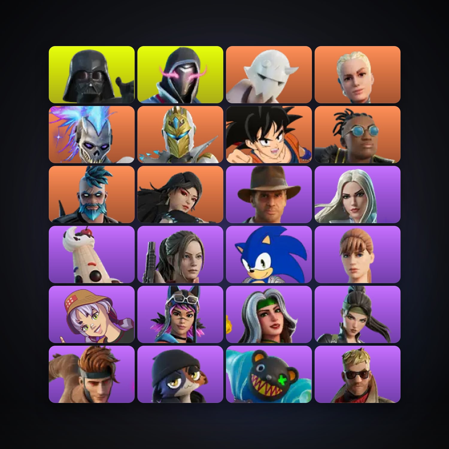 Fortnite locker — 99 skins — 3.8K V-Bucks — lvl 693 — HabibiAccounts