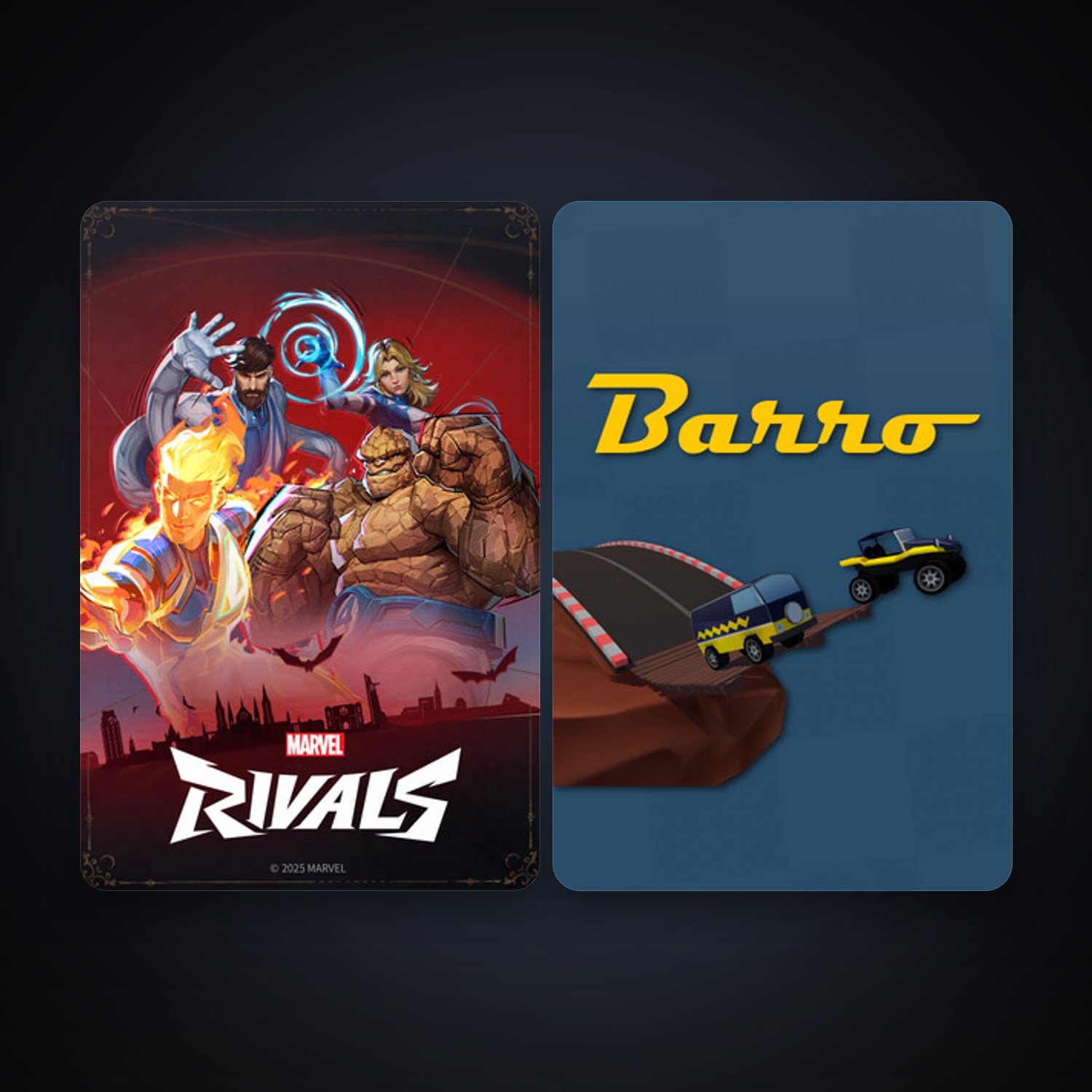 Barro + Marvel Rivals, 5 games, clean — HabibiAccounts