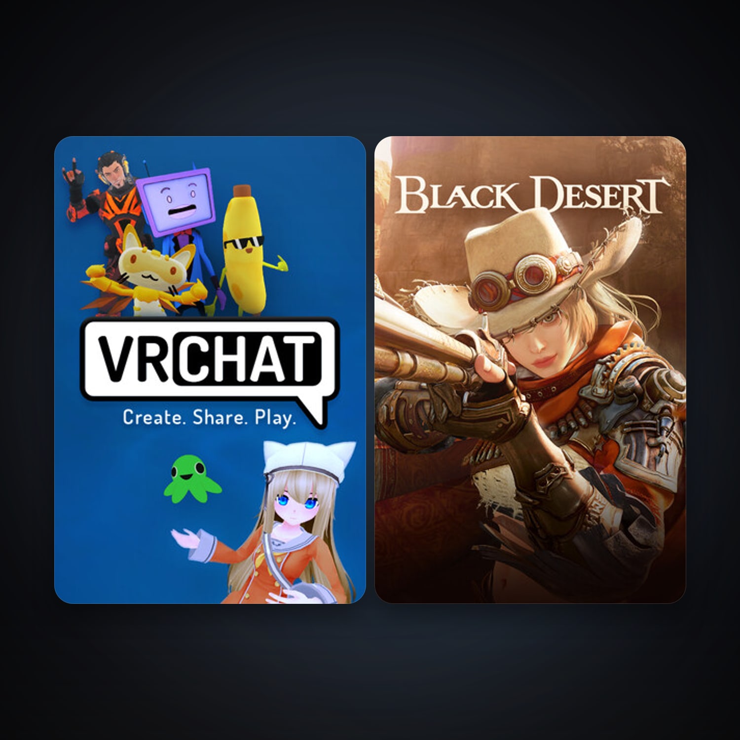 هالحساب ستيم فلين، VRChat وBlack Desert Online، 2 لعبة، صامد واضح — HabibiAccounts