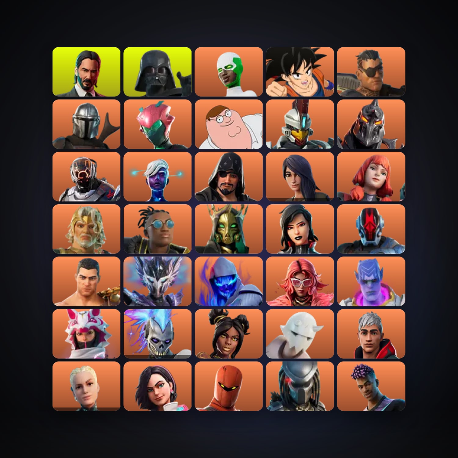 Fortnite locker — 295 skins — 2.6K V-Bucks — lvl 4136 — HabibiAccounts